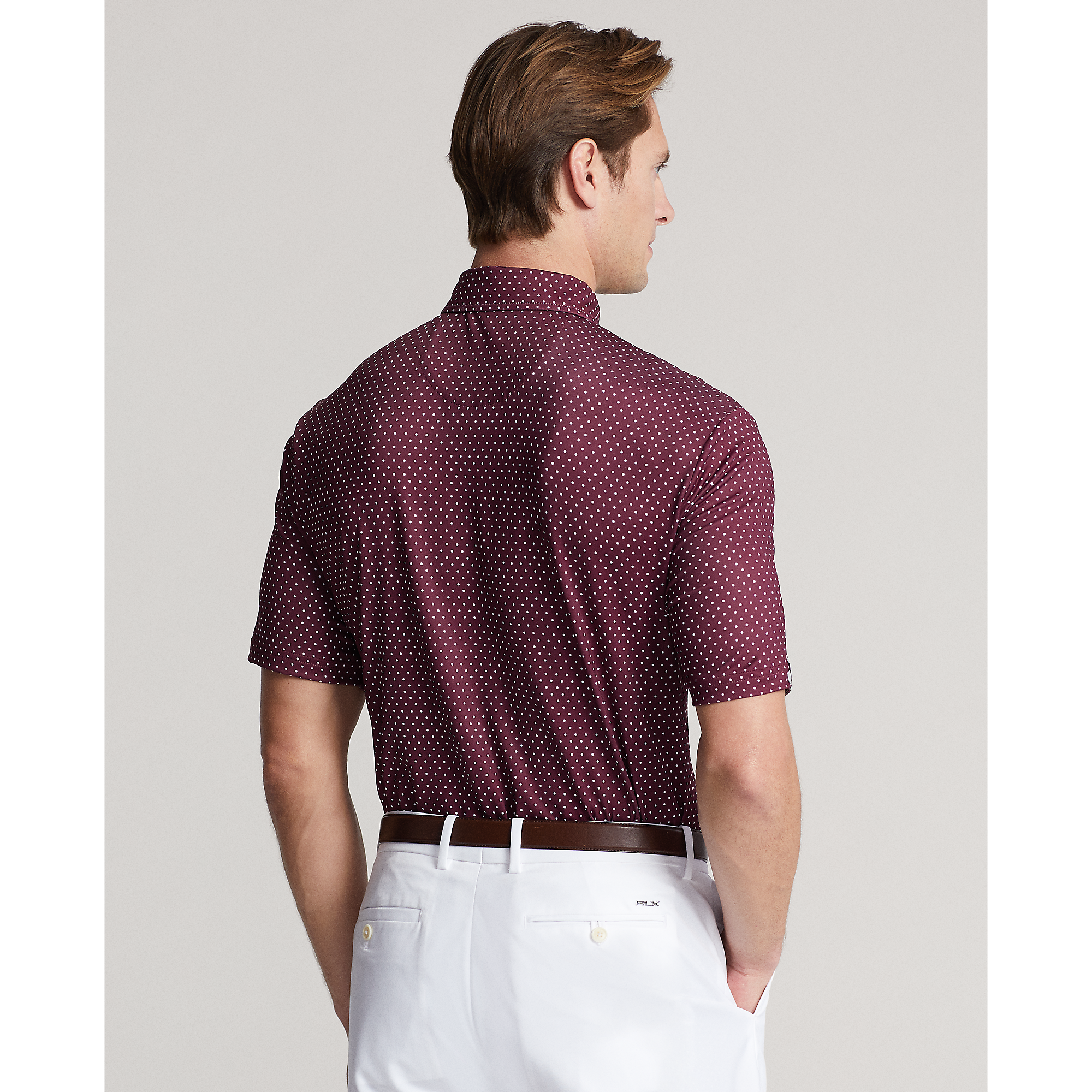Classic Fit Performance Print Men's Short Sleeve Golf Polo Shirt