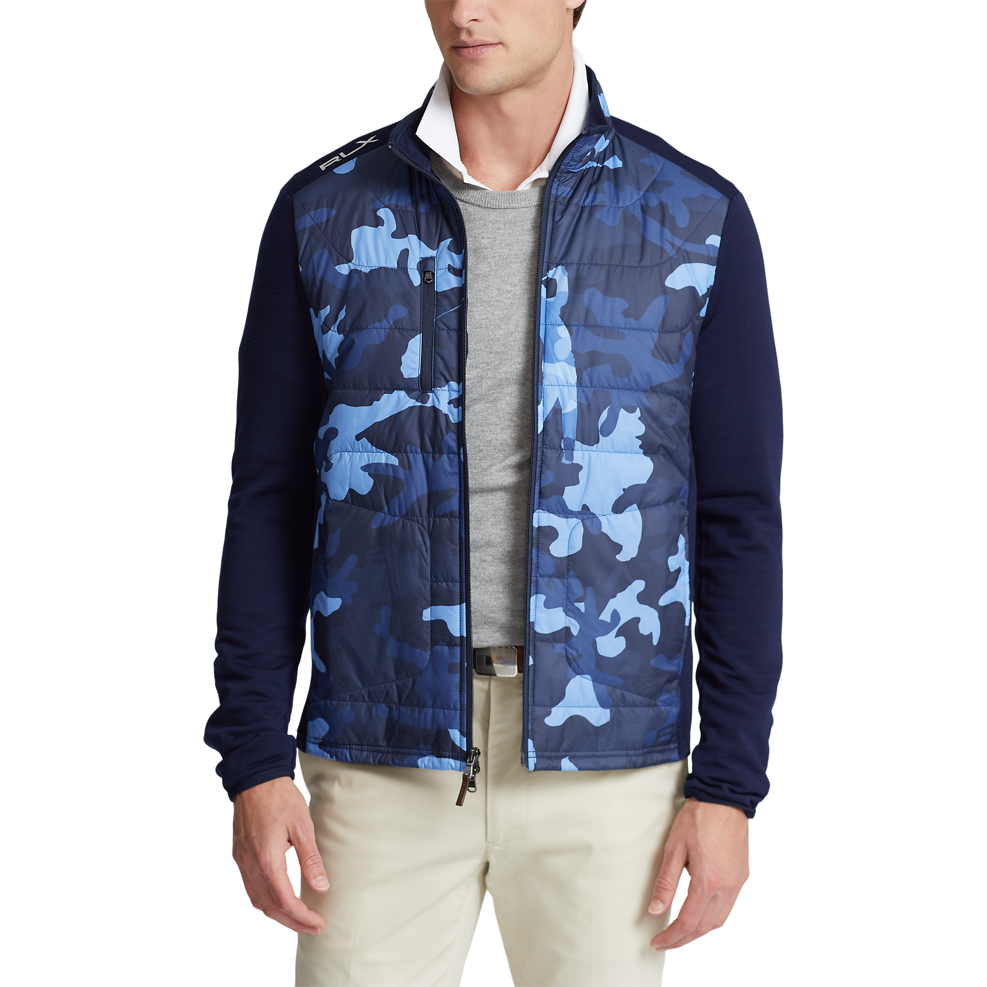 Camo Ripstop-Panel Terry Jacket