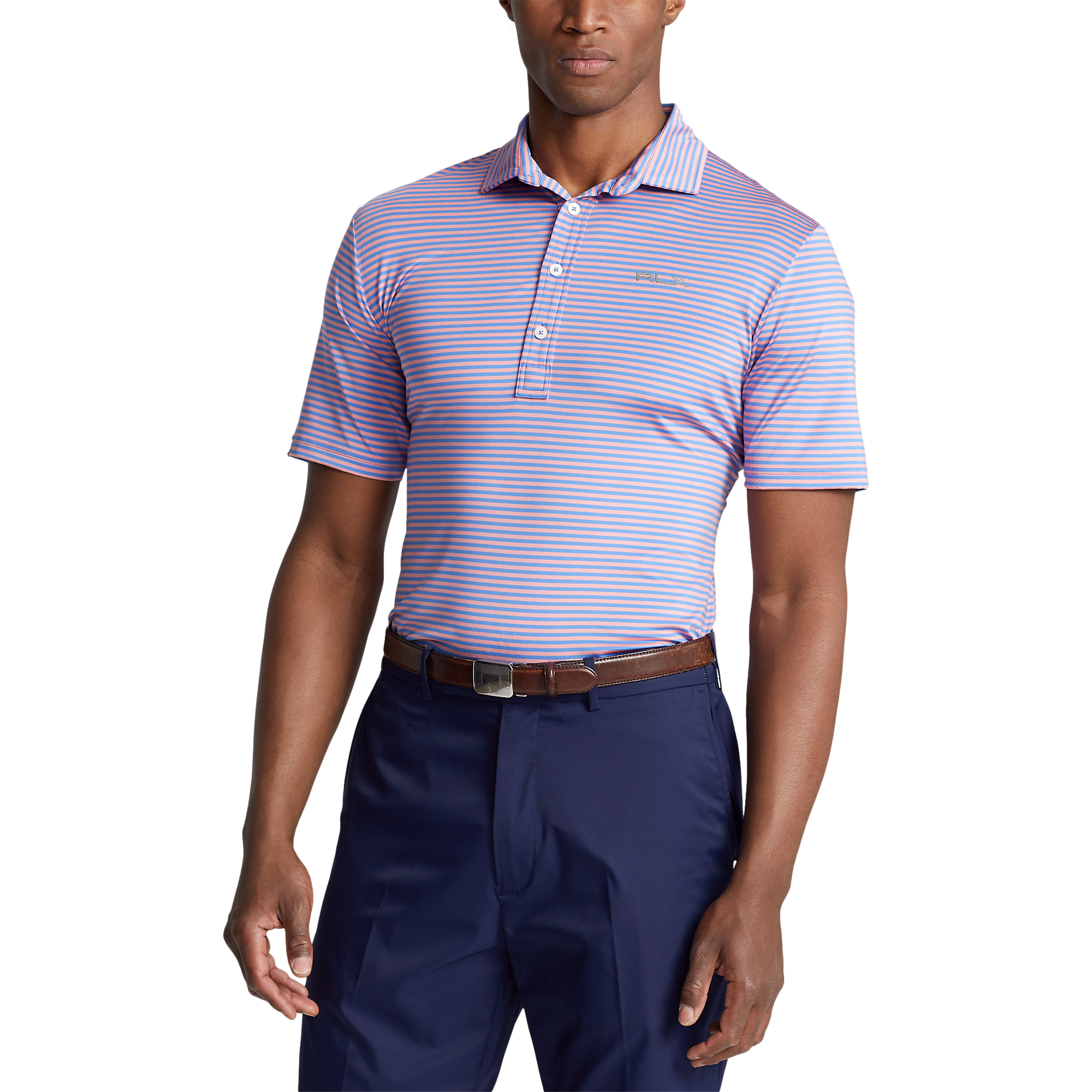 Feed Striped Jersey Men's Short Sleeve Golf Polo Shirt