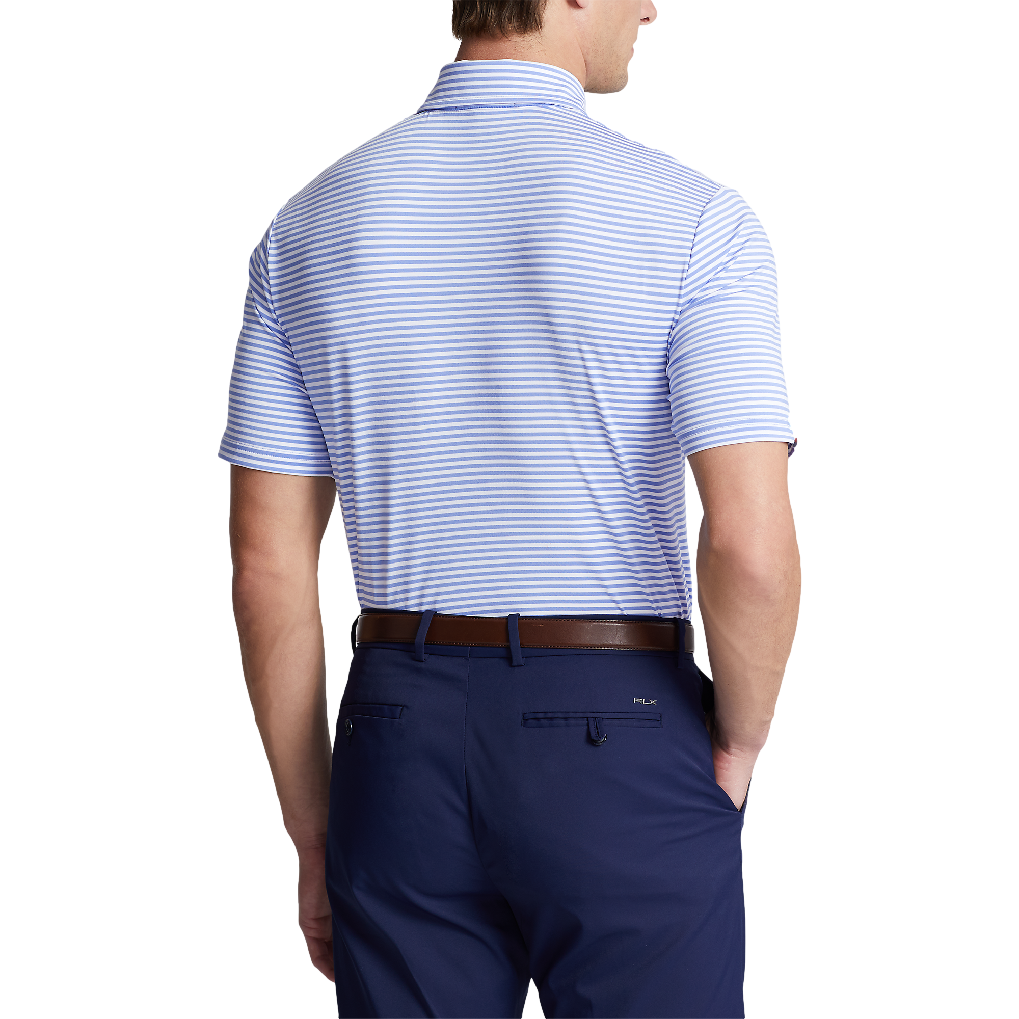 Performance Tour Pique Striped Men's Short Sleeve Golf Polo Shirt