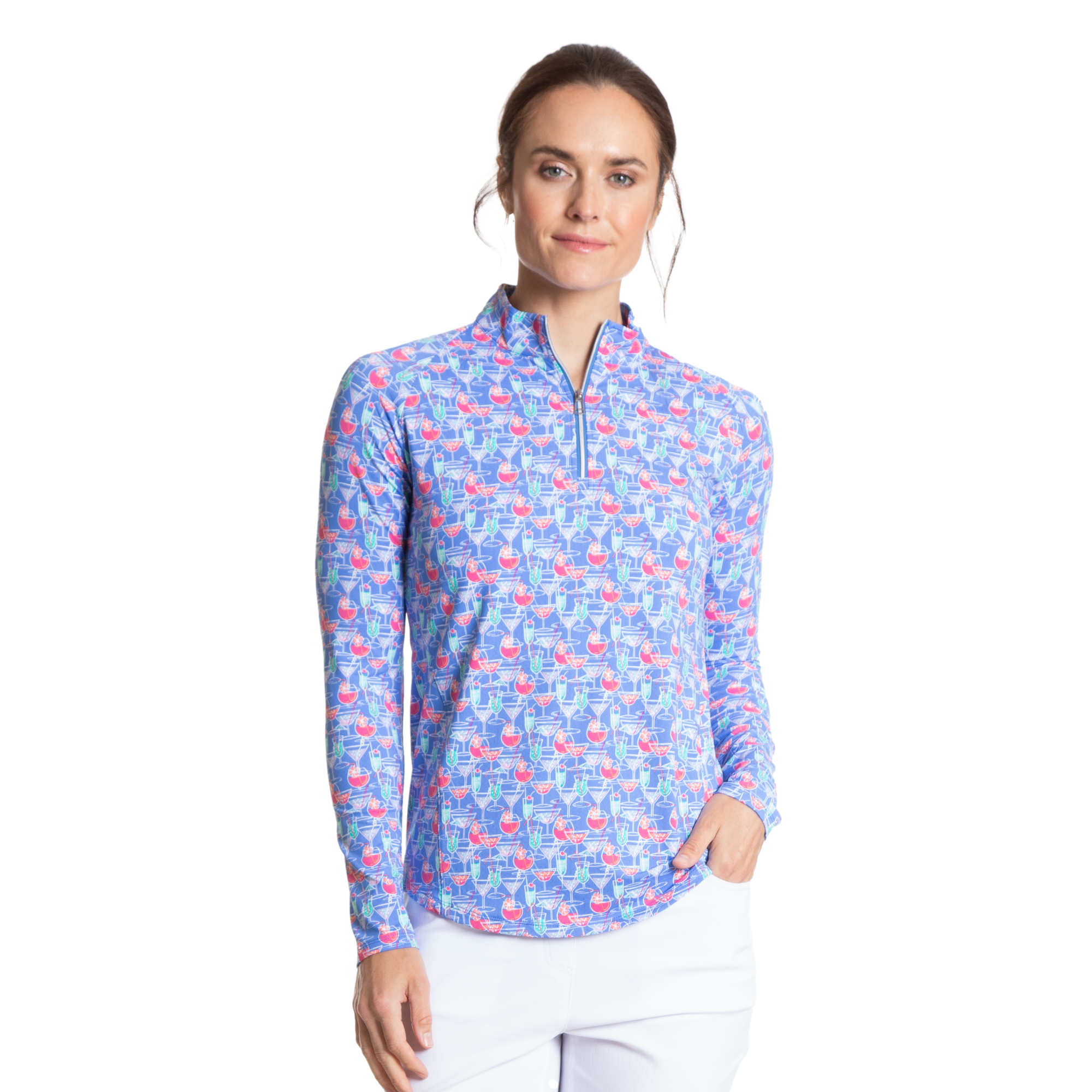 Cocktail Cooling Sun Protection Quarter Zip Pull Over