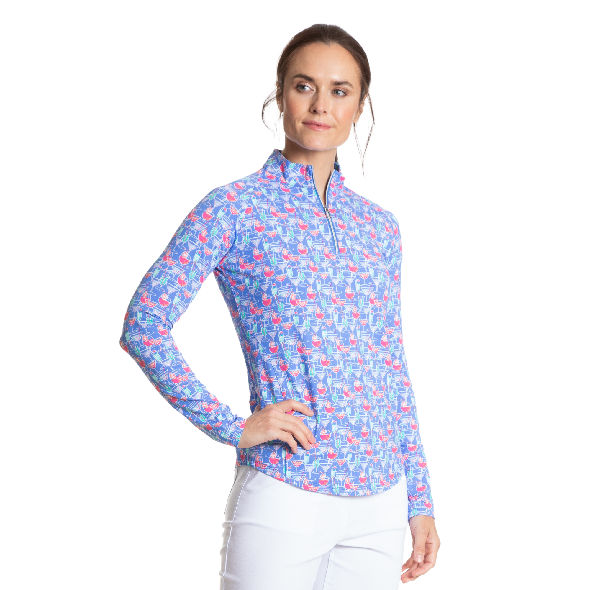 Cocktail Cooling Sun Protection Quarter Zip Pull Over