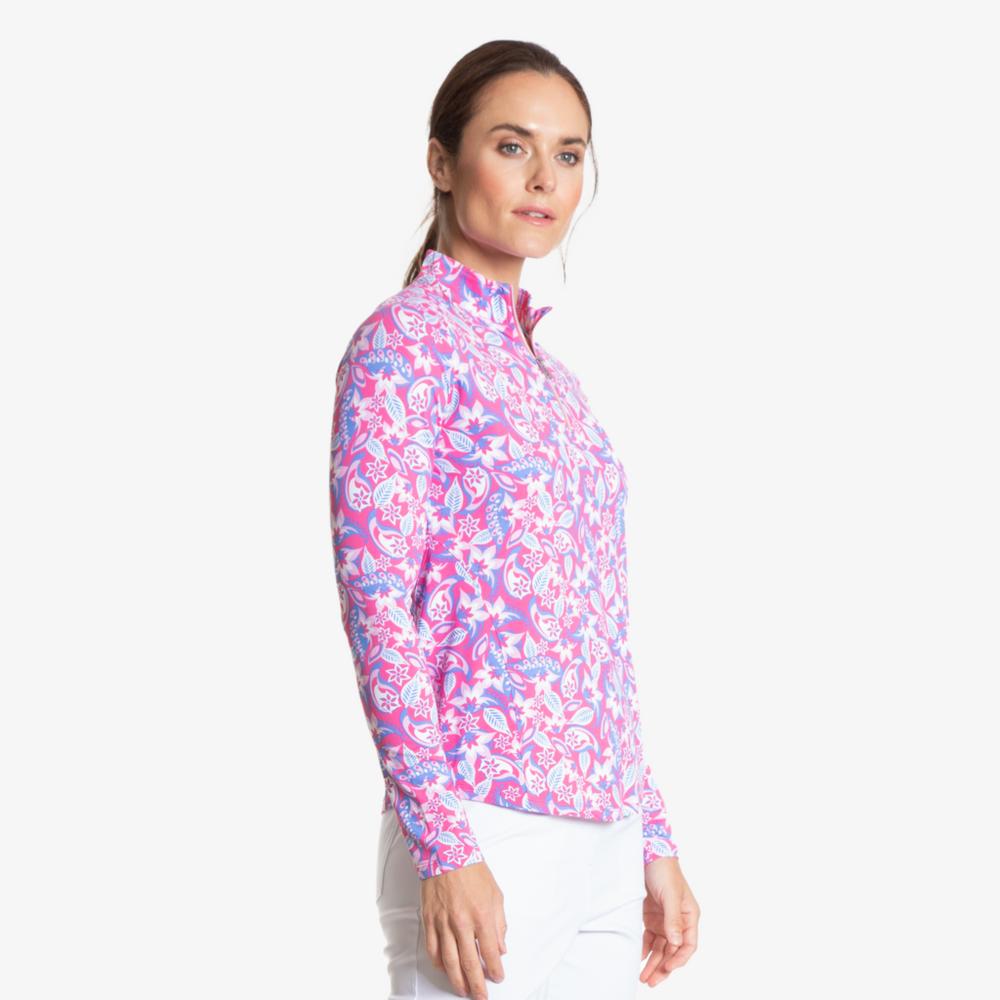 Floral Sun Protection Quarter Zip Pull Over