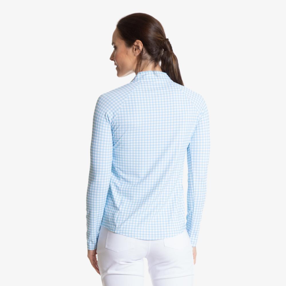 Gingham Cooling Sun Protection Quarter Zip Pull Over