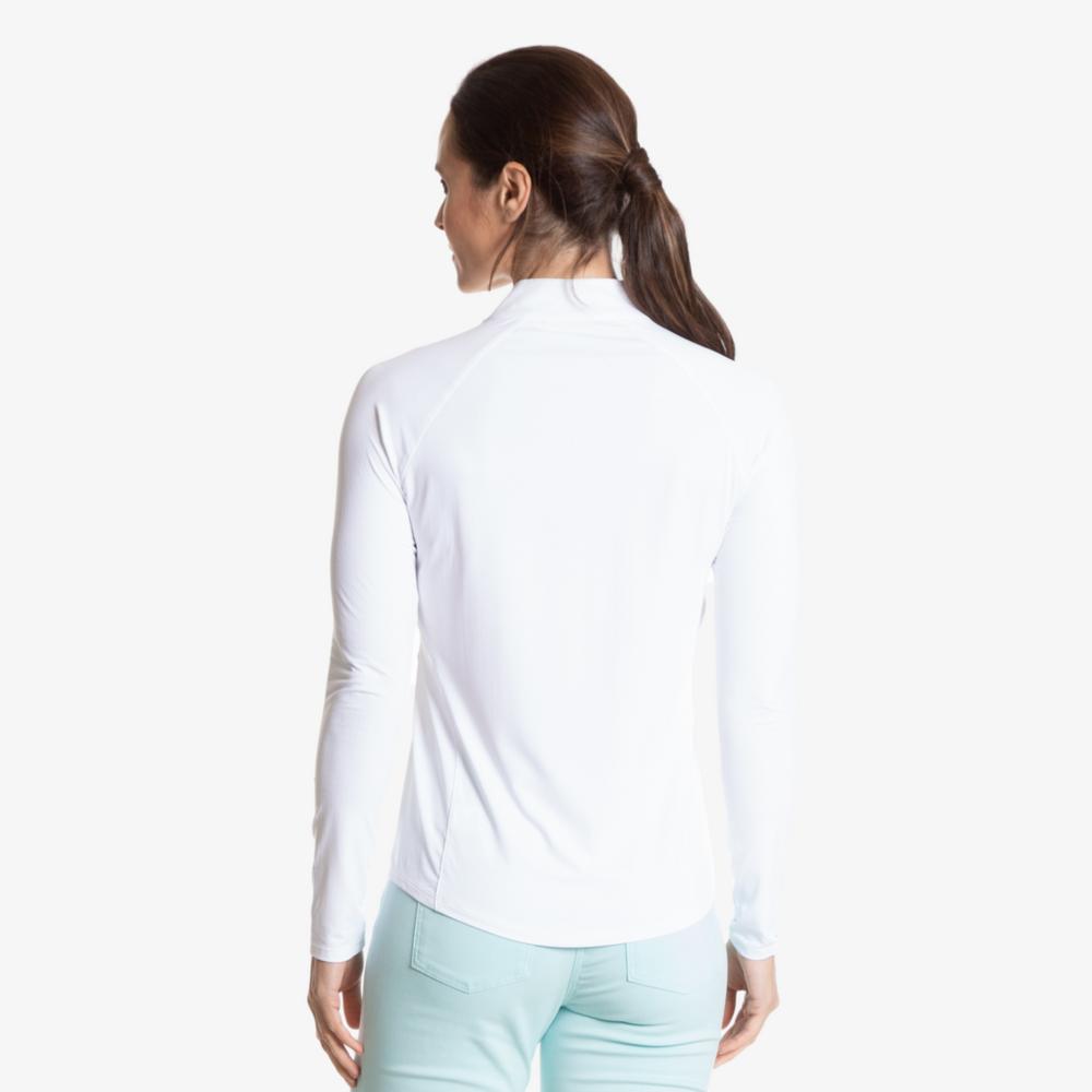 Solid White Cooling Sun Protection Quarter Zip Pull Over