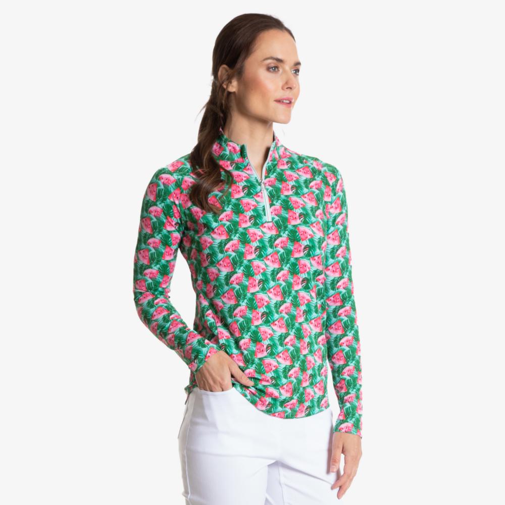 Watermelon  Cooling Sun Protection Quarter Zip Pull Over