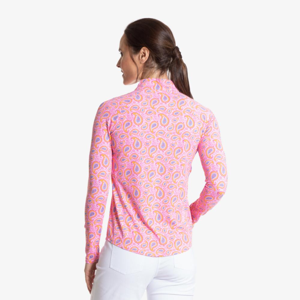 Paisley Print Sun Protection Quarter Zip Pull Over