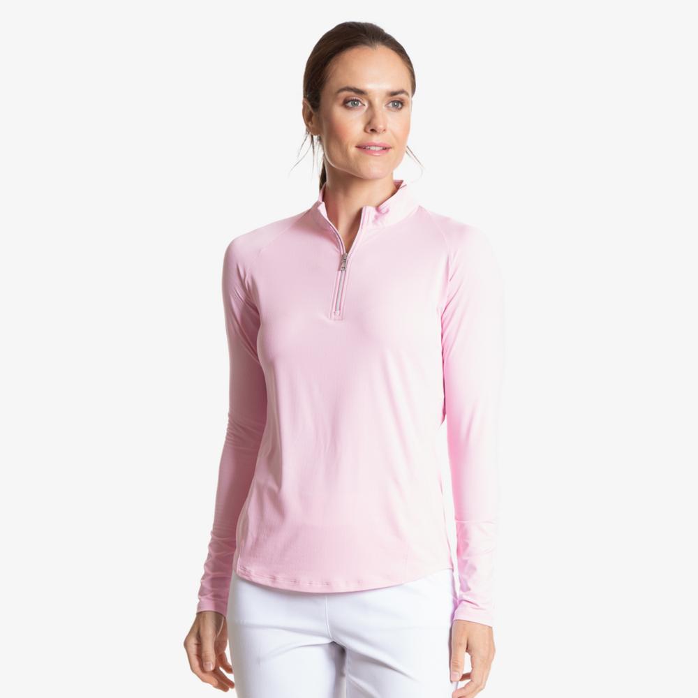 Solid Ice Pink Cooling Sun Protection Quarter Zip Pull Over