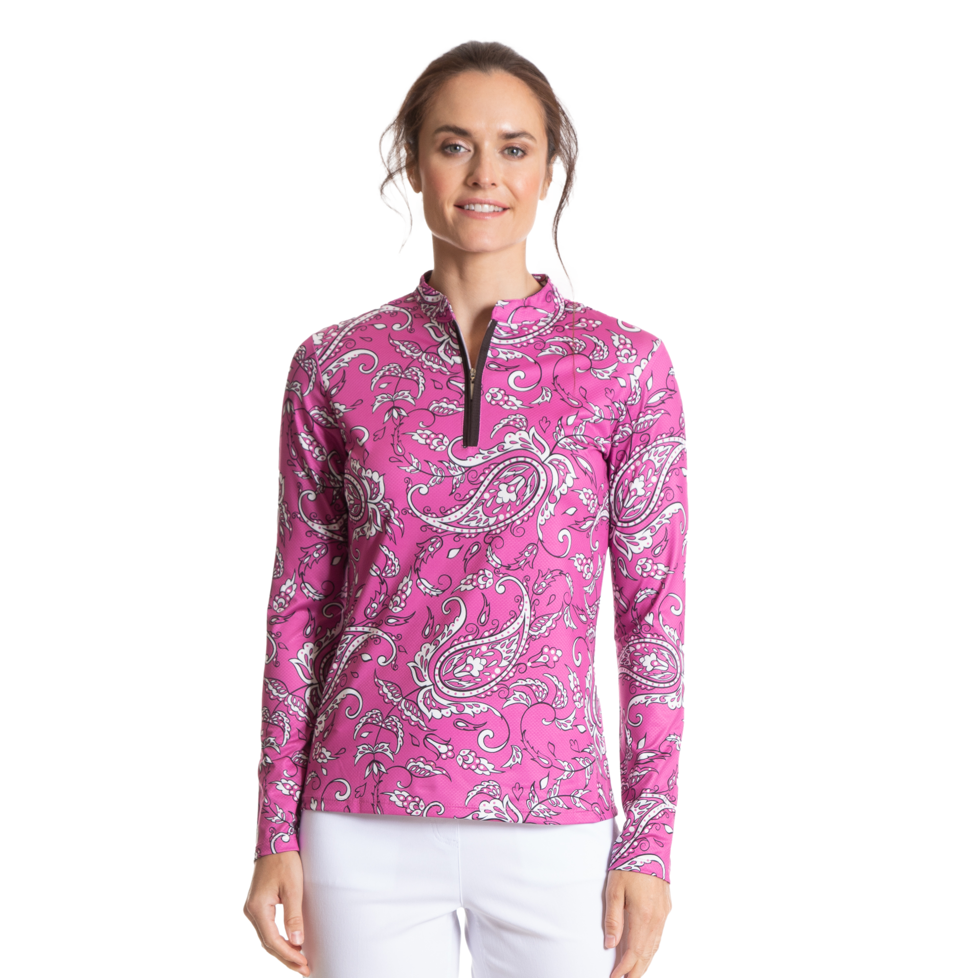 Paisley Park Collection: Paisley Print Quarter Zip Pull Over