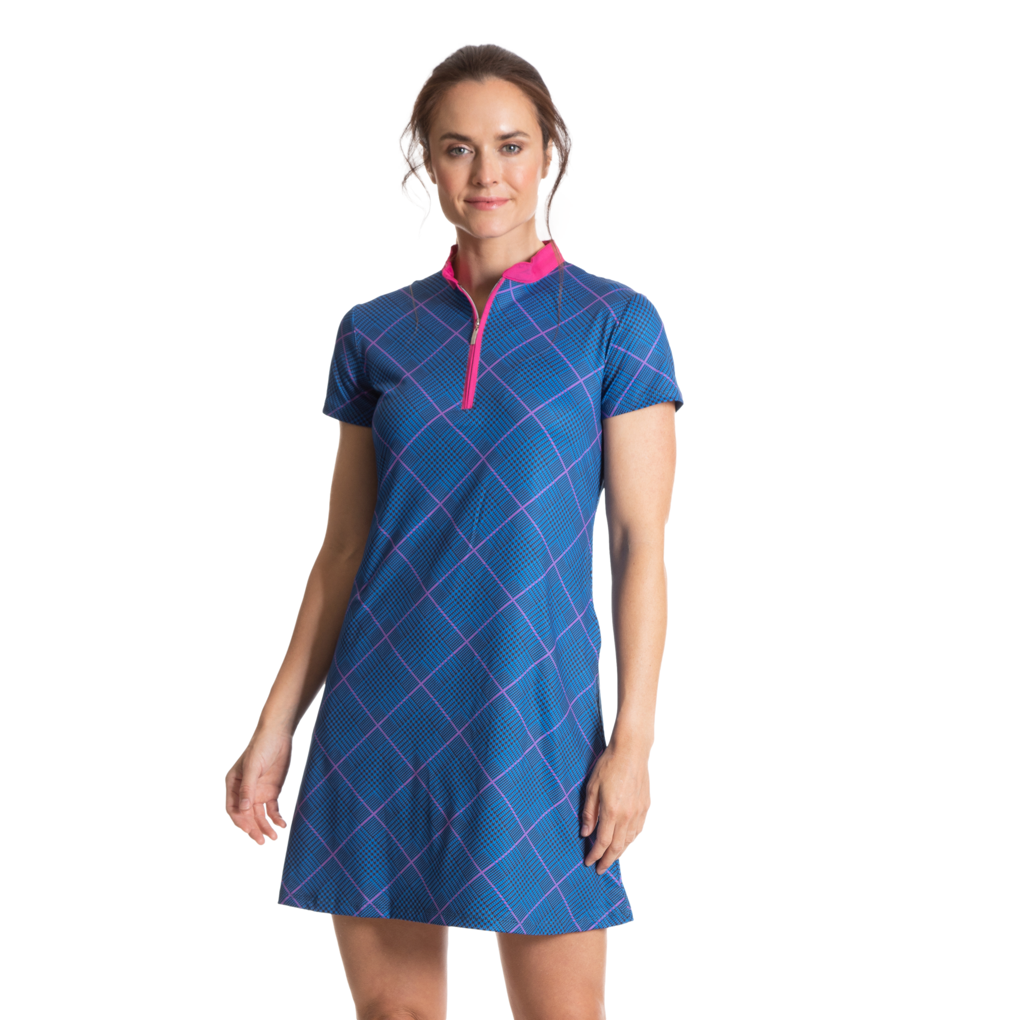 Glen Plaid Women's Short Sleeve Golf Dress