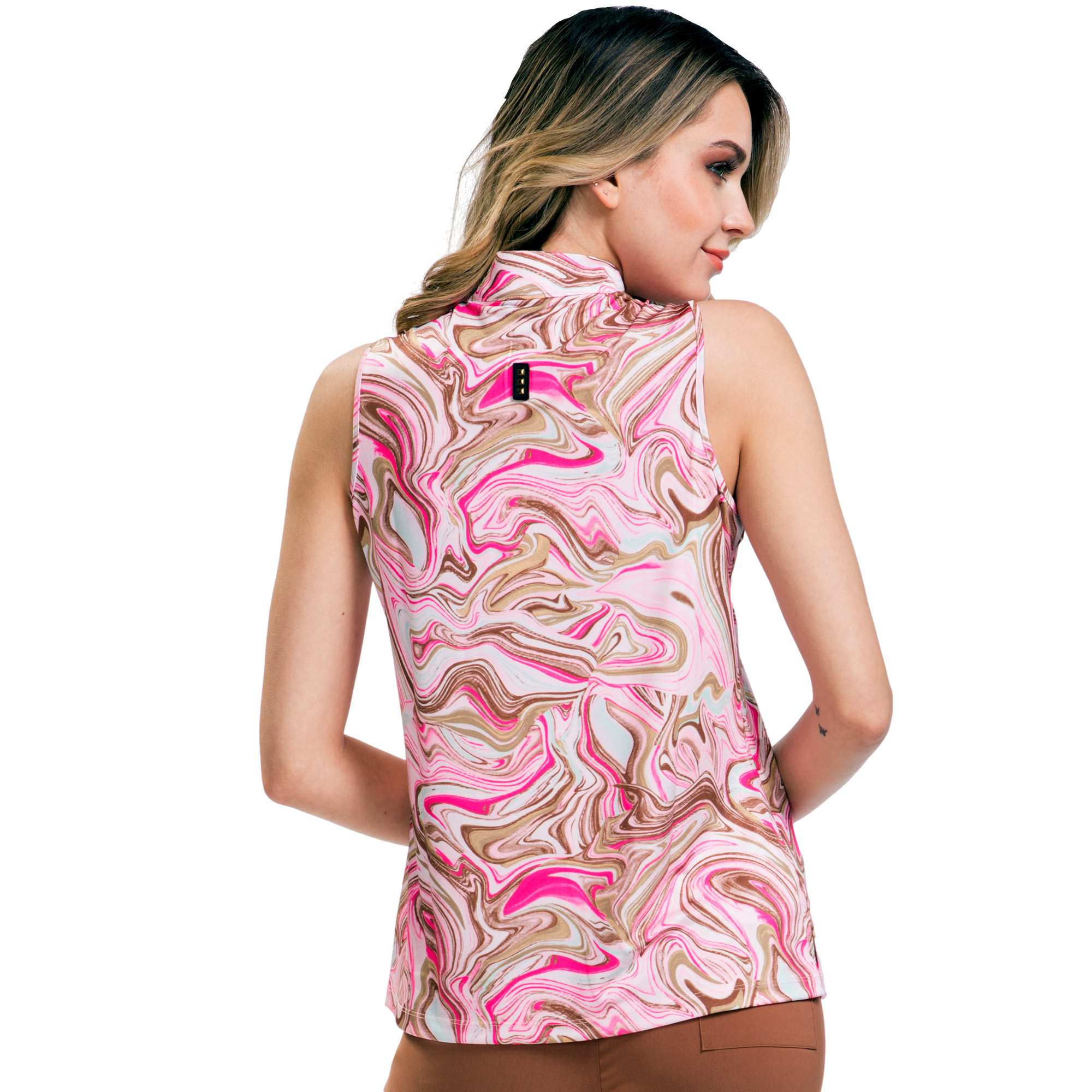 Sugar Angel Collection: Whirl Marble Sleeveless Print Top