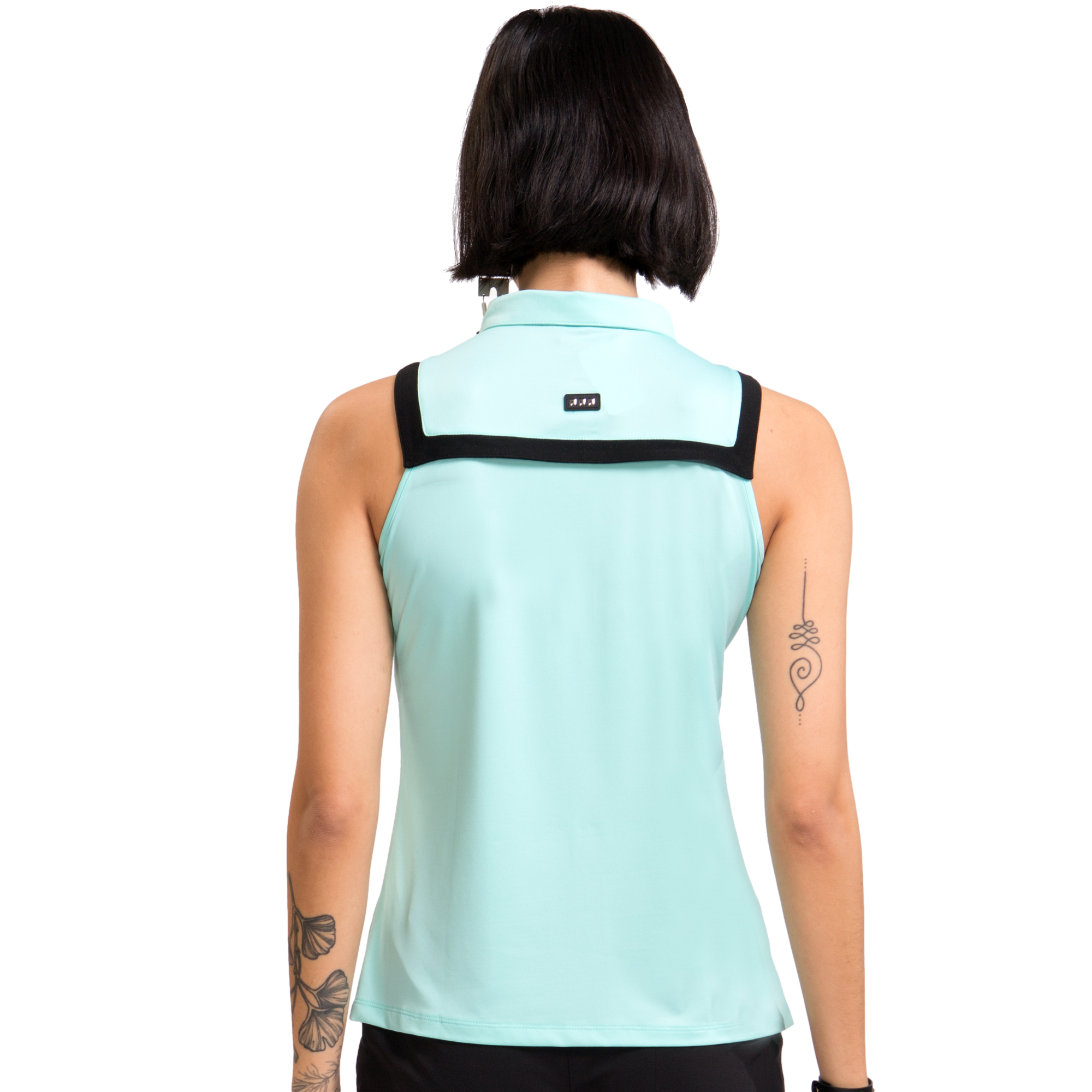 Venus Collection: Sleeveless Contrasting Trim Quarter Zip Top
