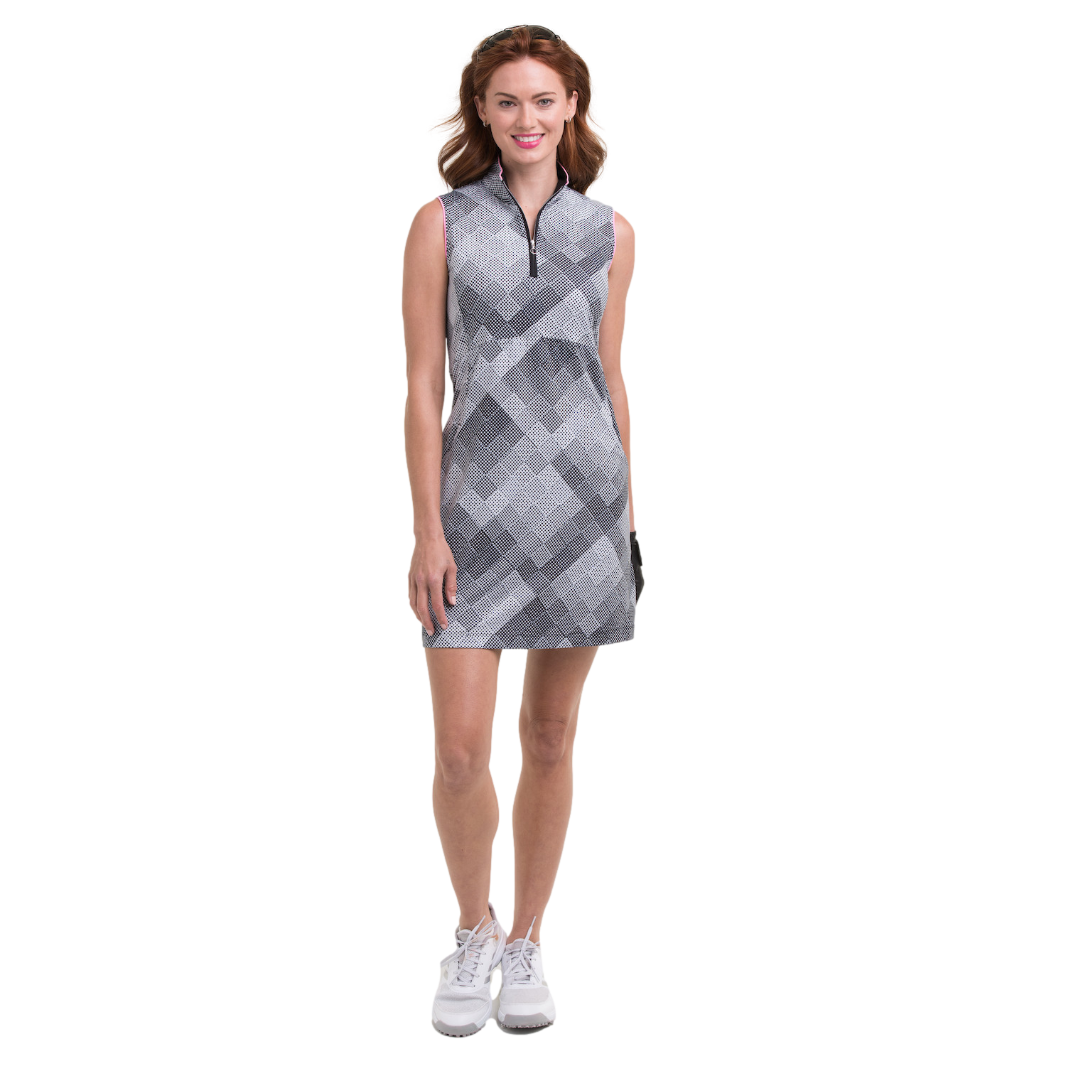 Gradated Dot Argyle Women's Sleeveless Golf Dress
