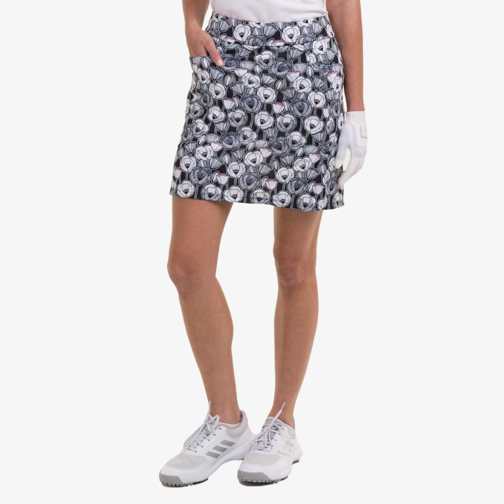 Noveau Linear Floral 17.5" Pull-On Skirt