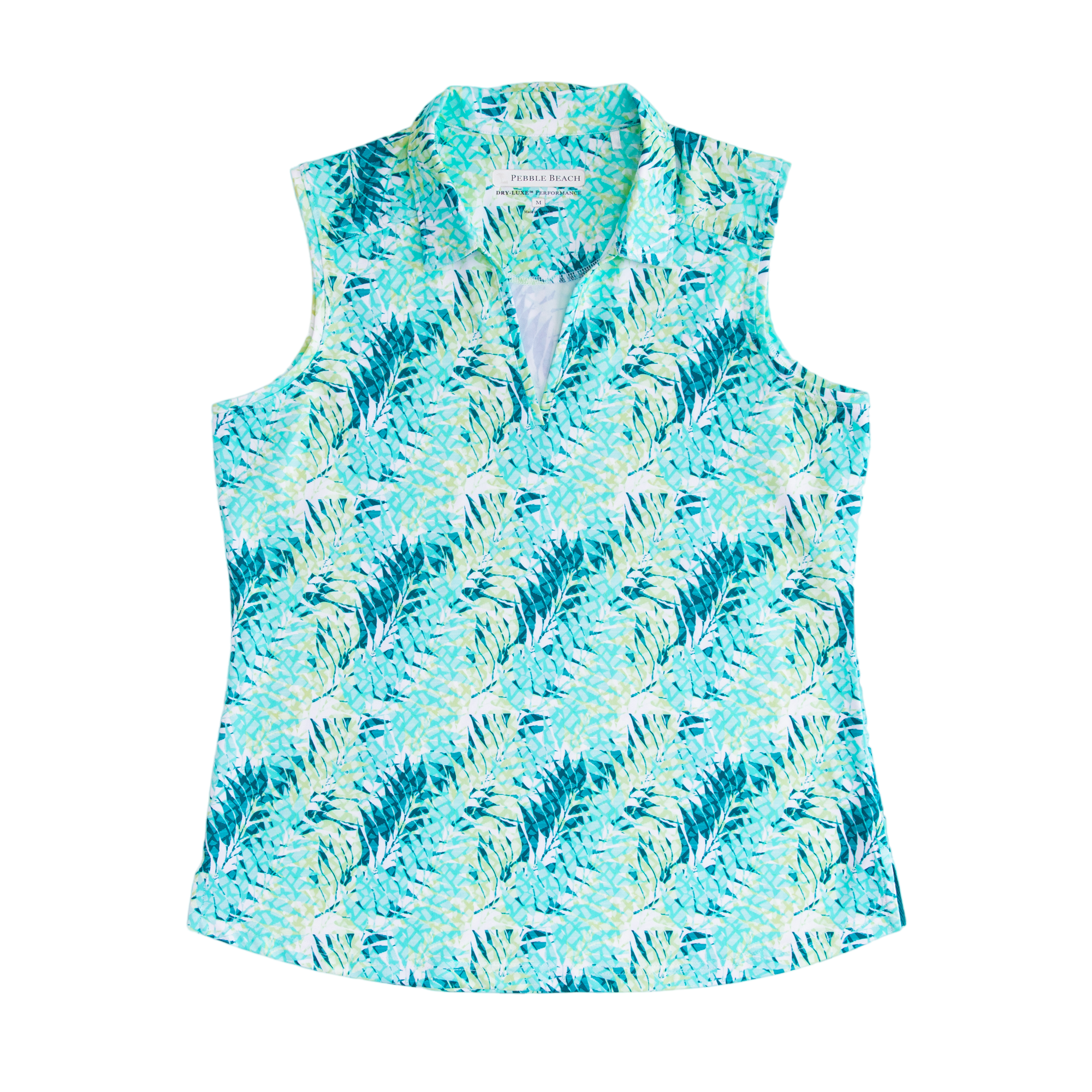 Tropical Floral Women's Sleeveless Golf Polo Shirt