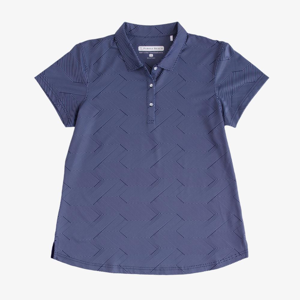 Diagonal Lines Short Sleeve Polo Shirt