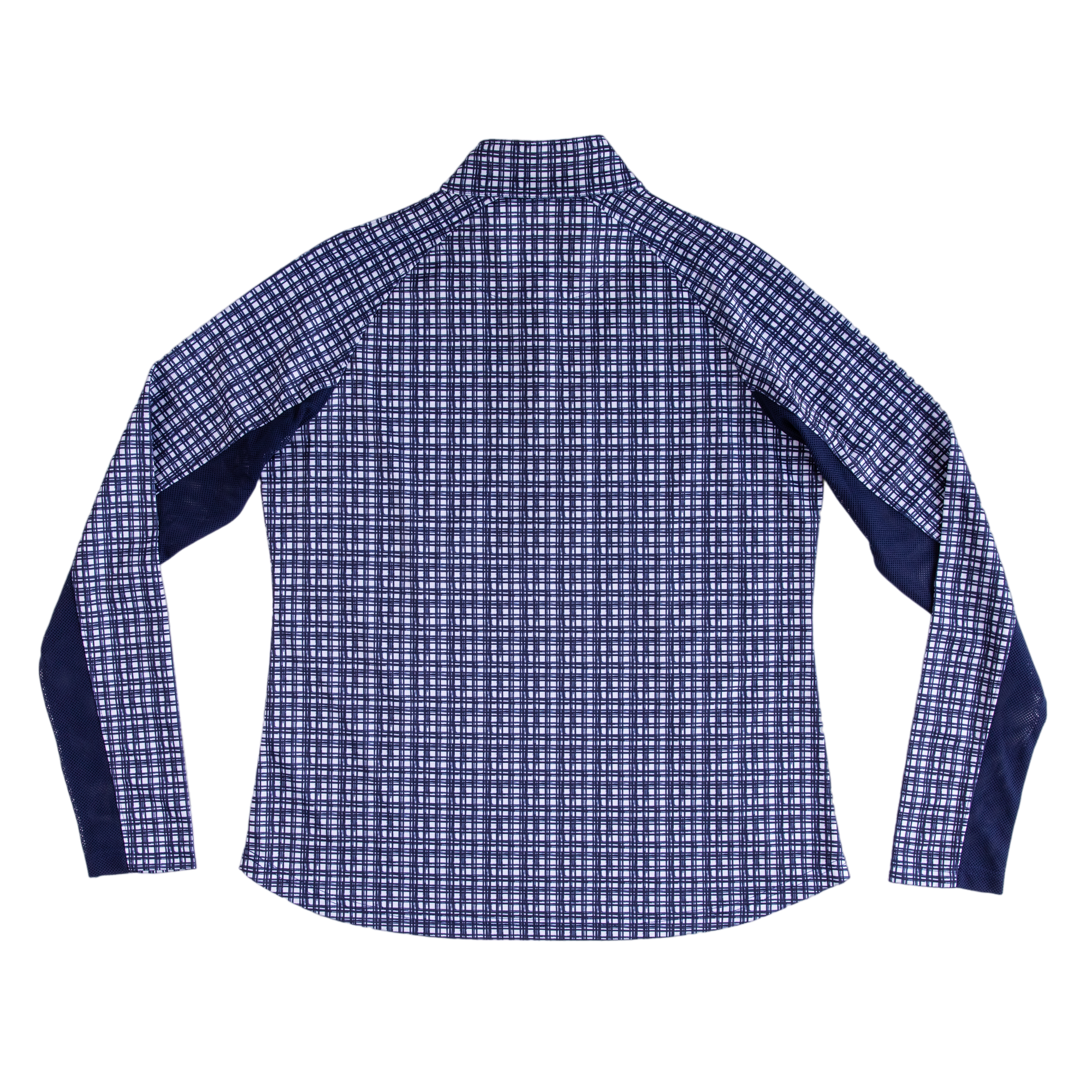Grid Print Women's Textured Quarter Zip Pull Over