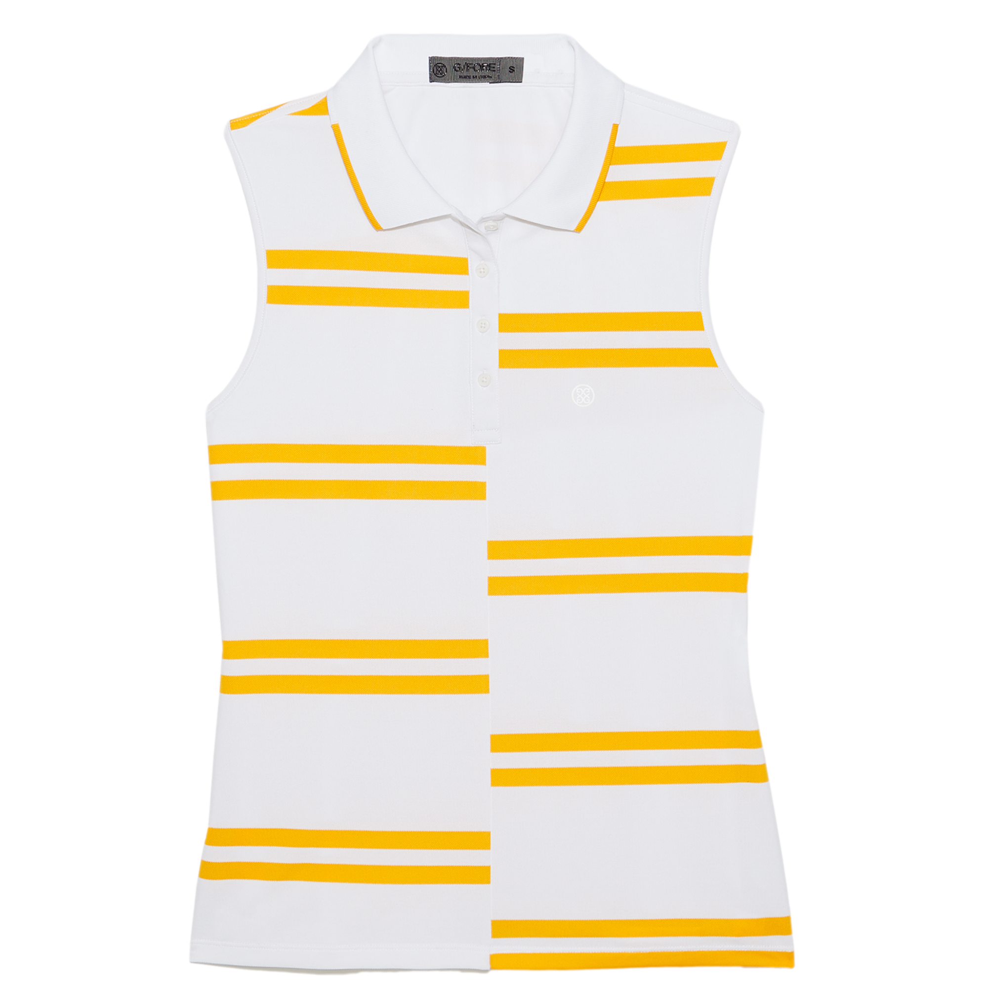 Offset Stripe Pique Sleeveless Polo