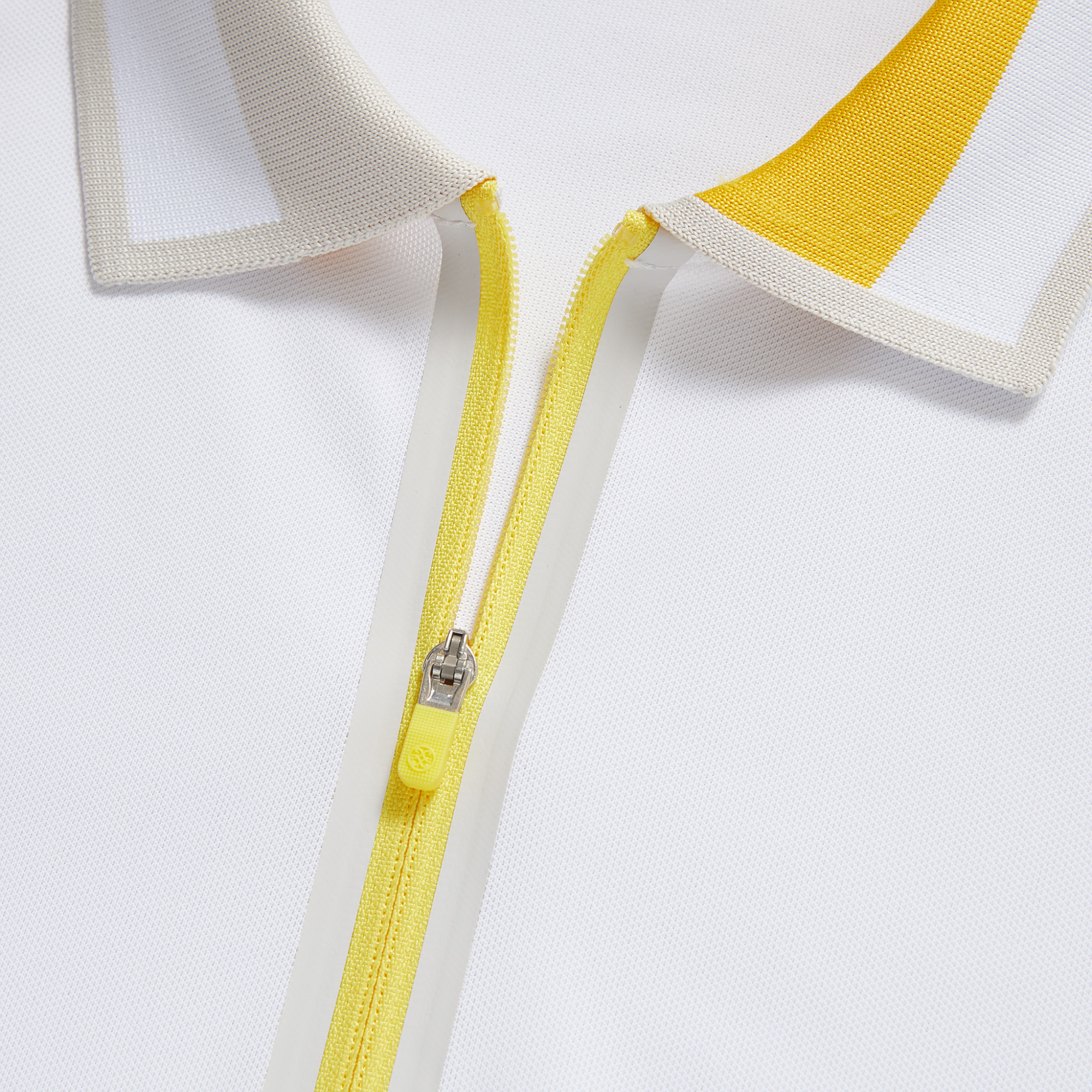 Pique Contrast Trim Quarter Zip Polo Women's Short Sleeve Golf Polo Shirt