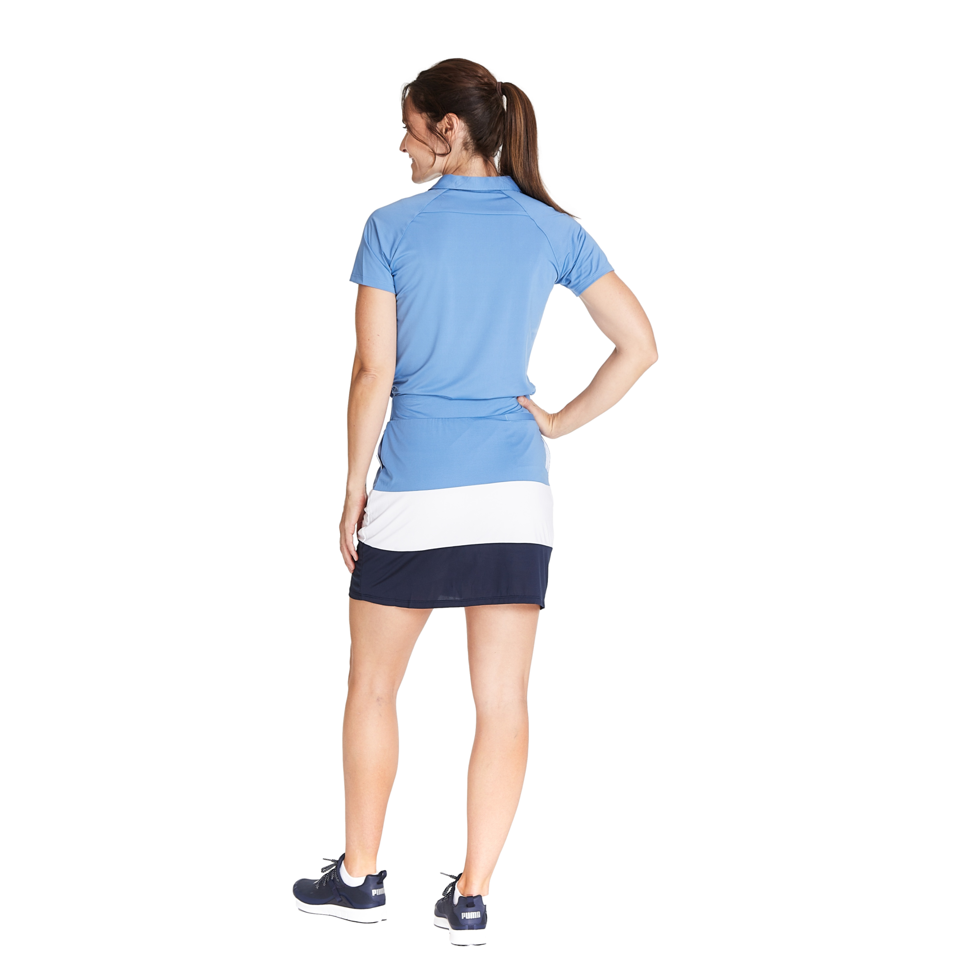 Azure Sky Tier Striped Pull-On Women's 17" Golf Skort