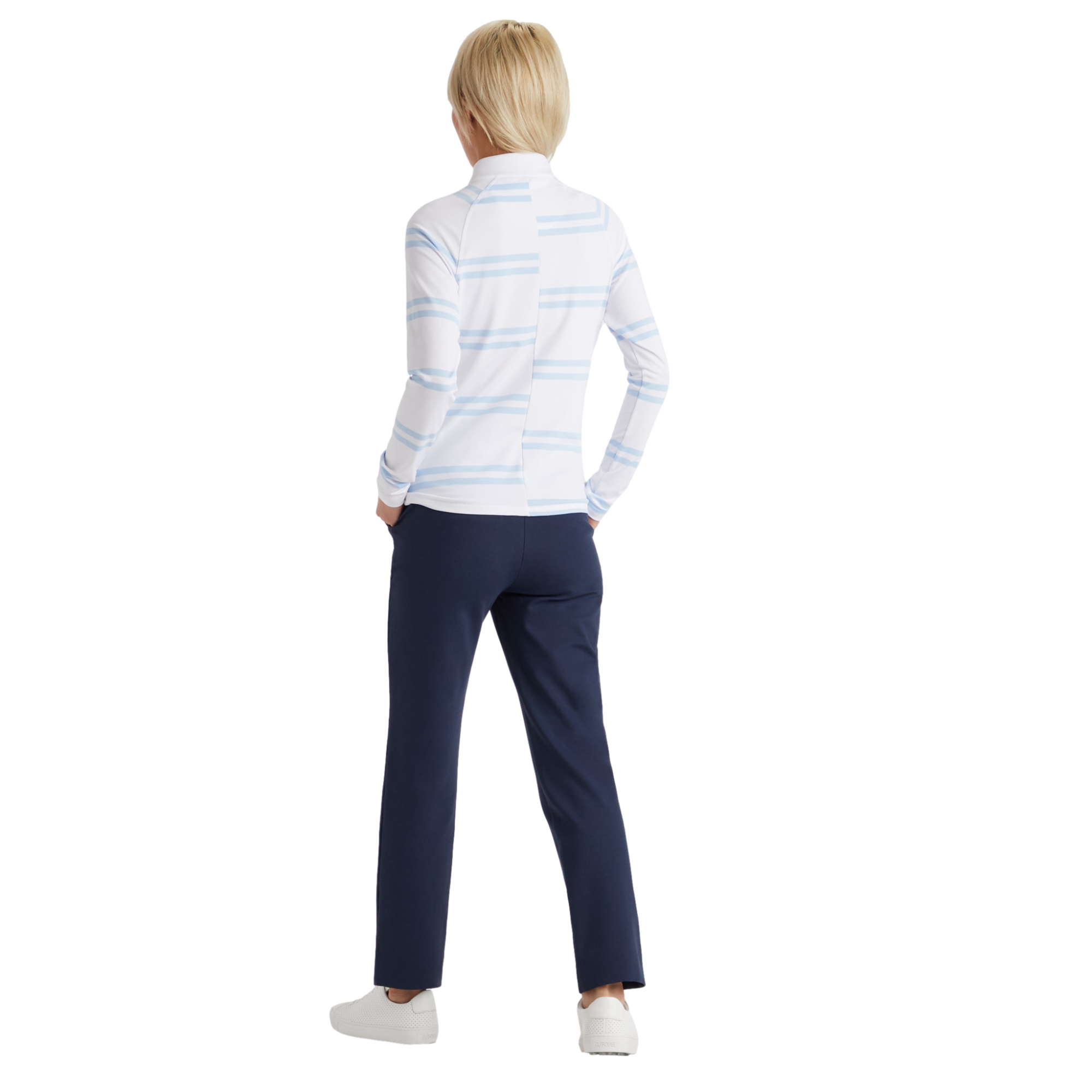 Offset Stripe Tech Jersey Quarter Zip Pull Over
