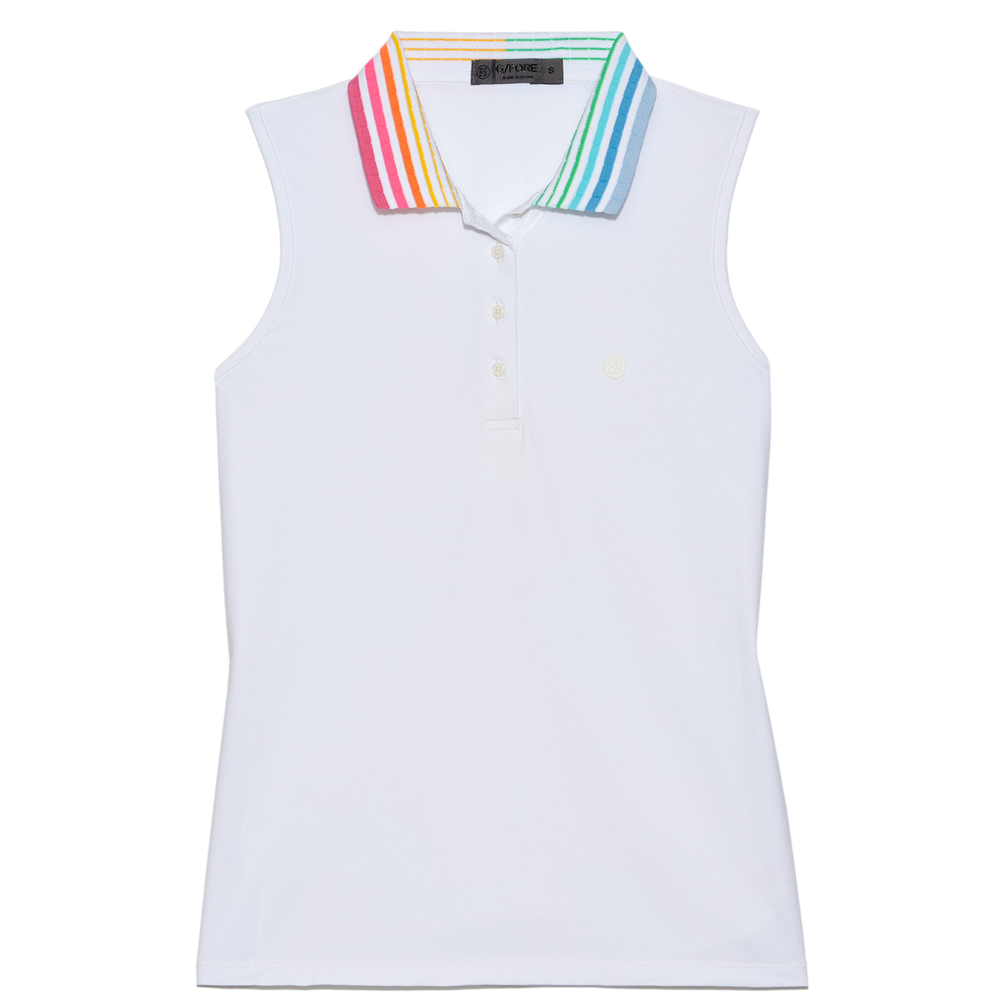 Pleated Collar Women's Sleeveless Golf Polo Shirt