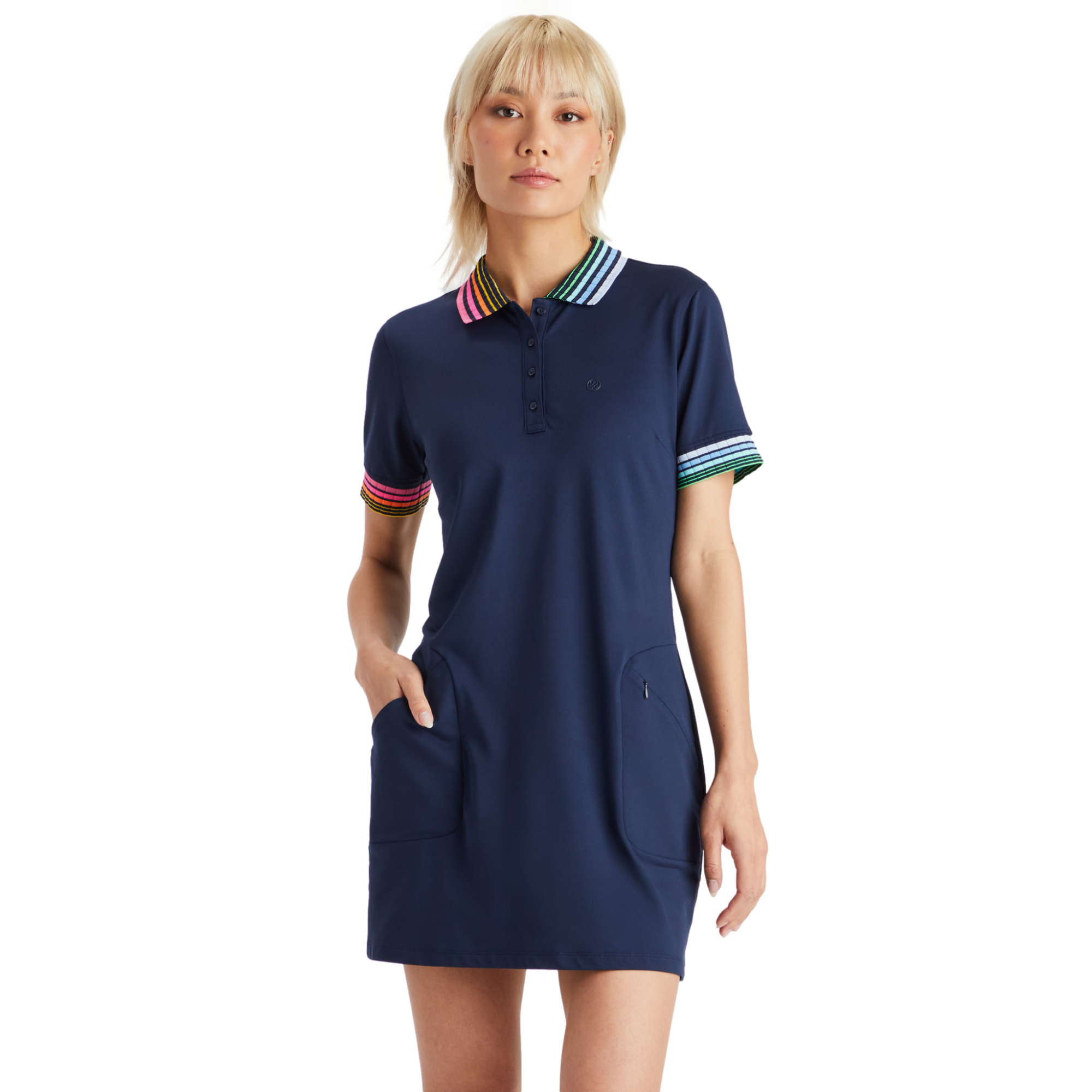 Pleated Tech Women's Short Sleeve Golf Dress