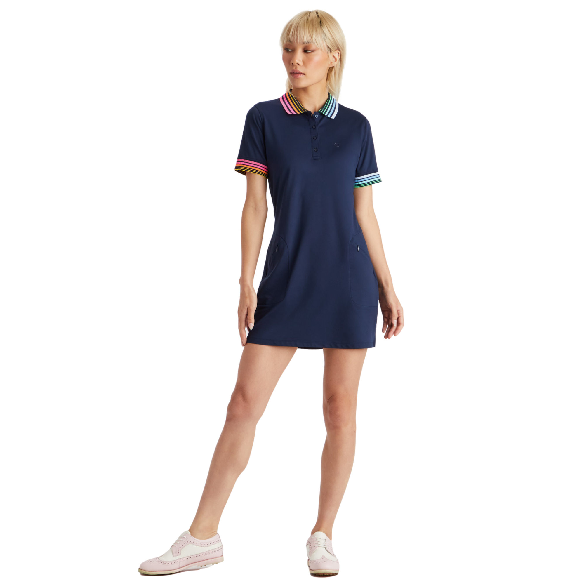 Pleated Tech Women's Short Sleeve Golf Dress