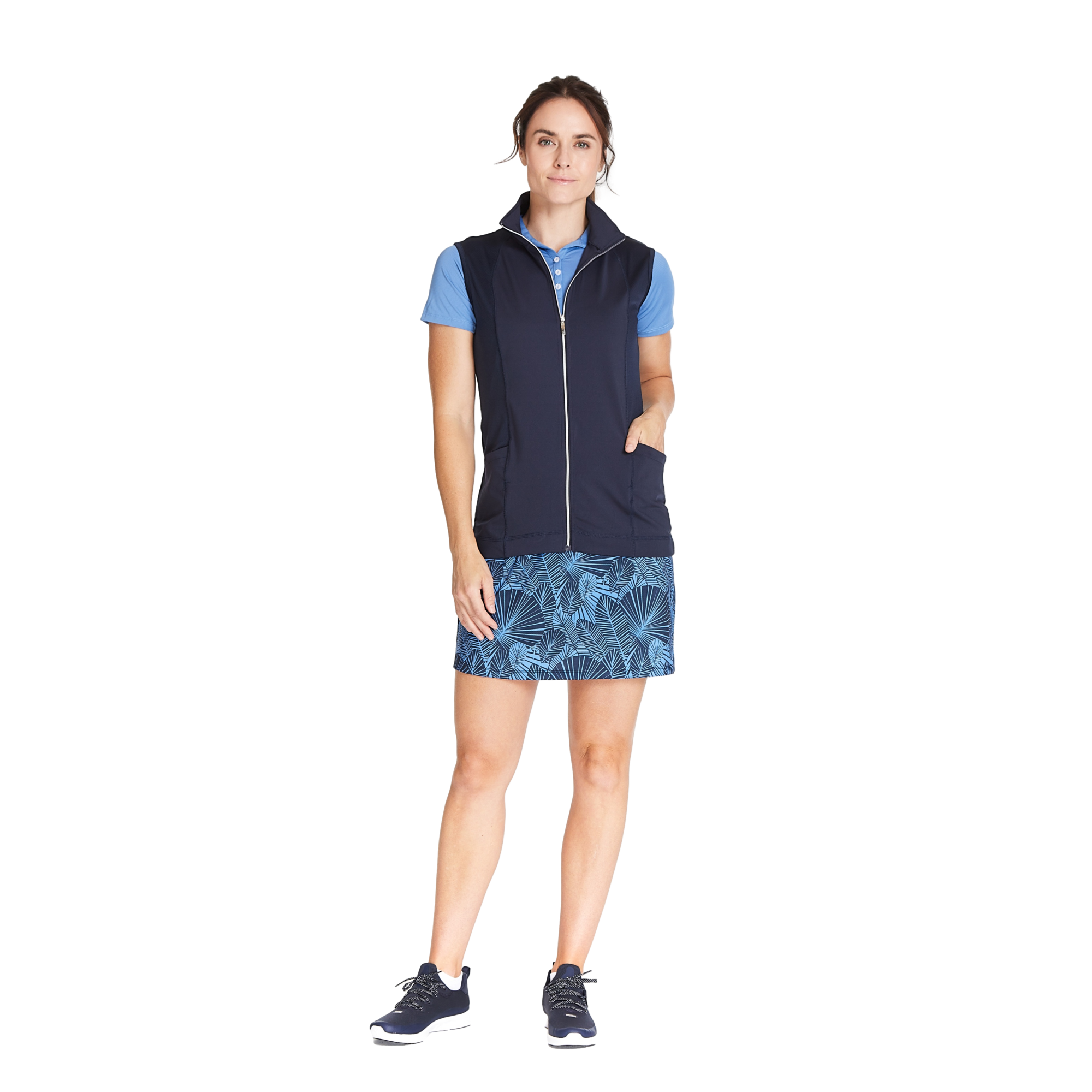 Azure Sky Curved Mesh Full Zip Vest