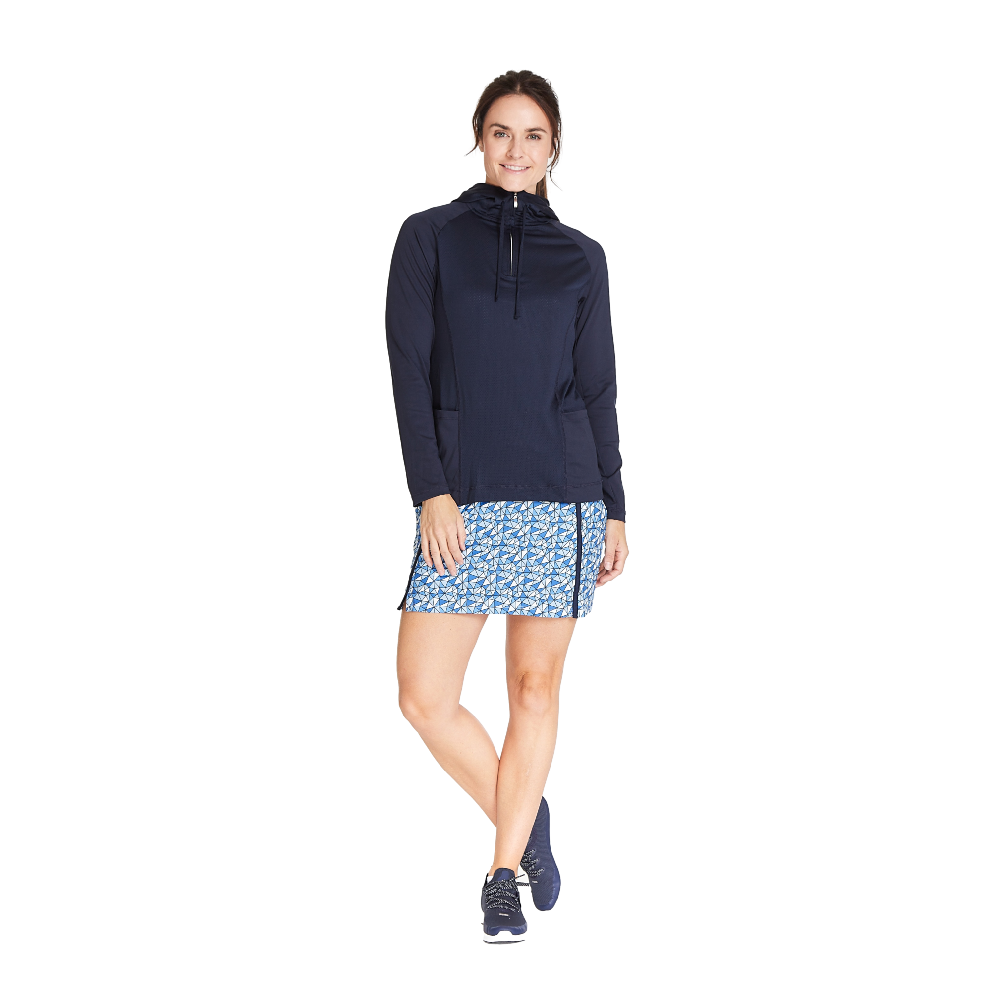 Mesh Snorkel Zip Pull-Over Hoodie