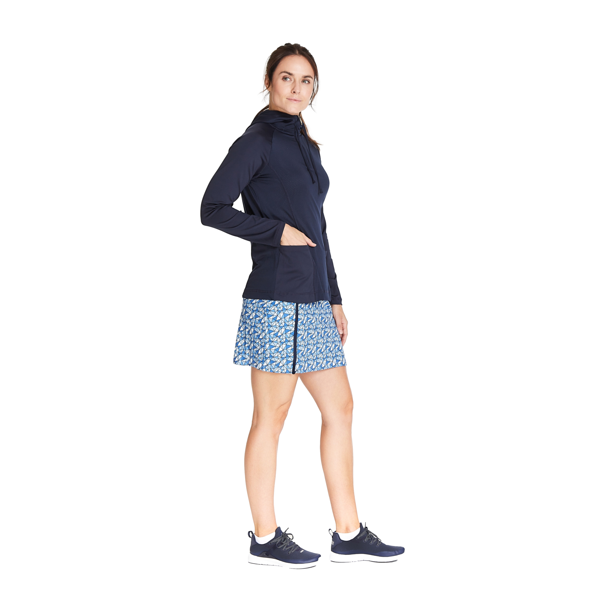 Mesh Snorkel Zip Pull-Over Hoodie