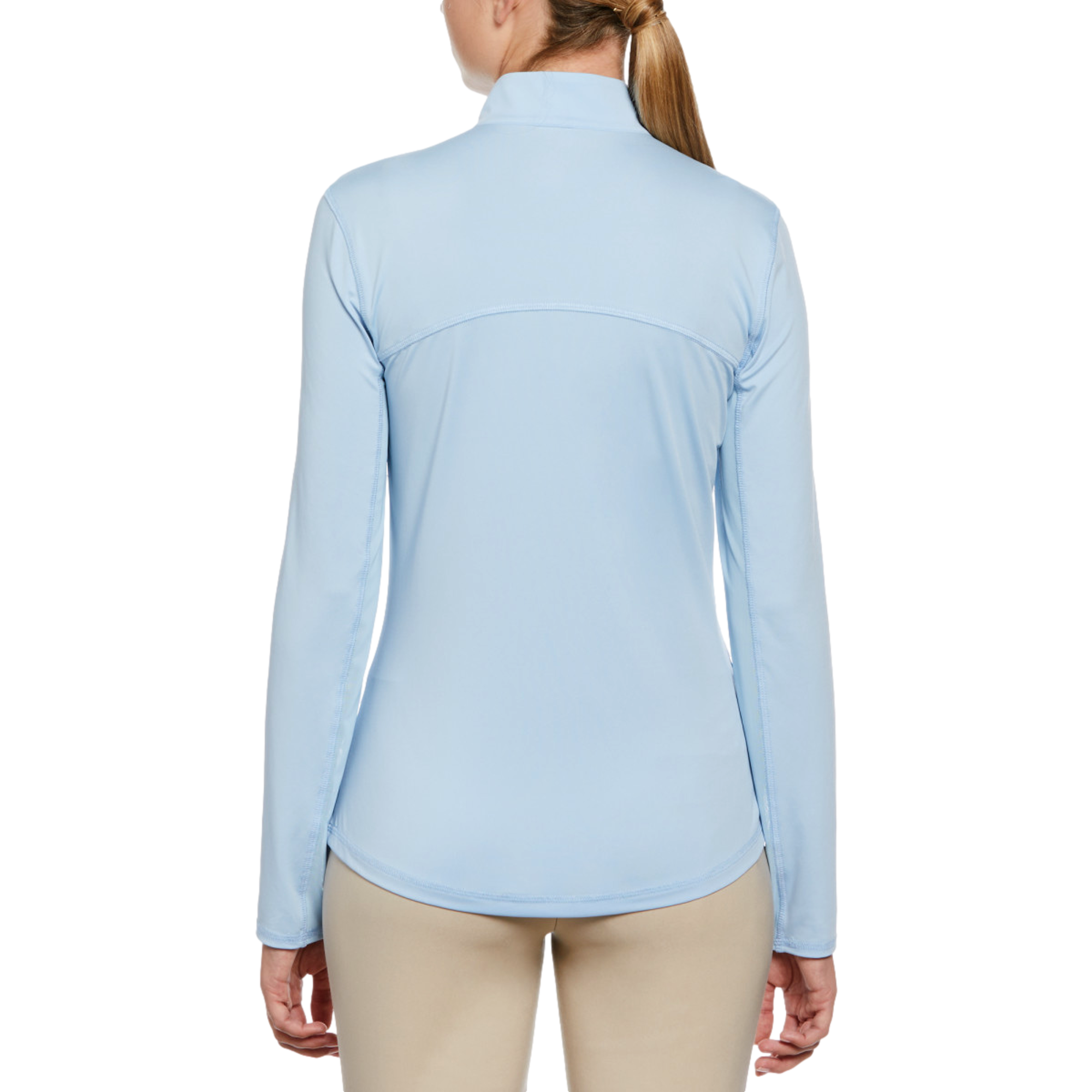 Solid Sun Protection Long Sleeve Quarter Zip Pull Over