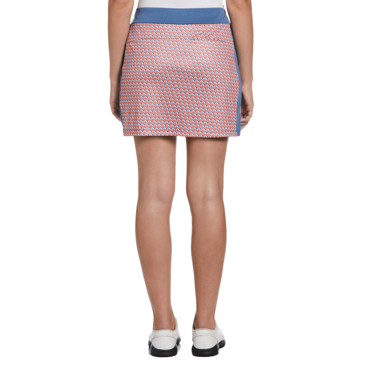 Geometric Fish Print Side Blocked Women's 16" Golf Skort