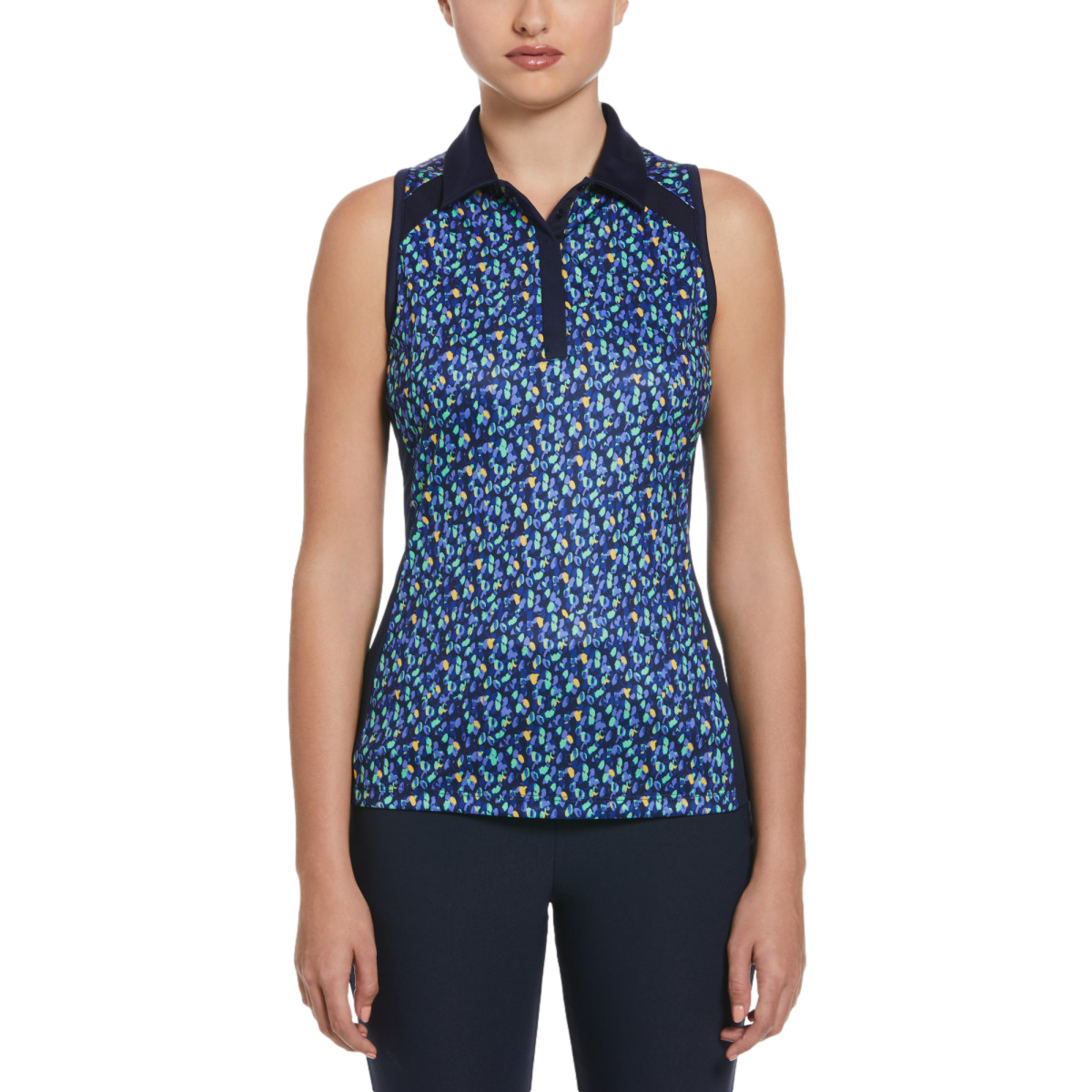 Dab Printed Women's Sleeveless Golf Polo Shirt
