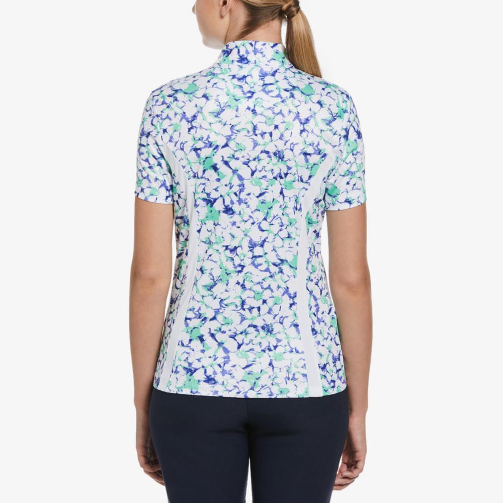 Abstract Floral Print Short Sleeve Golf Shirt