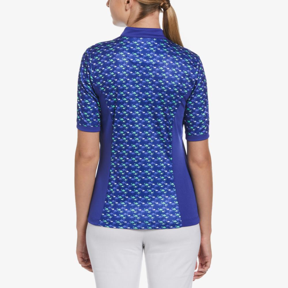 Flamingo Print Short Sleeve Golf Shirt