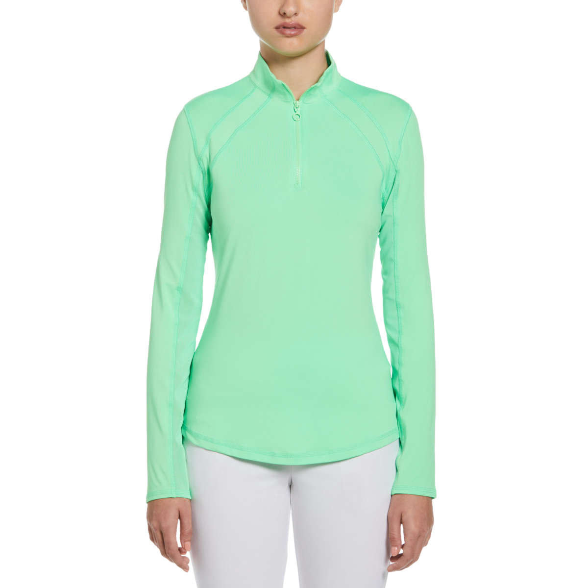 Solid Sun Protection Long Sleeve Quarter Zip Pull Over