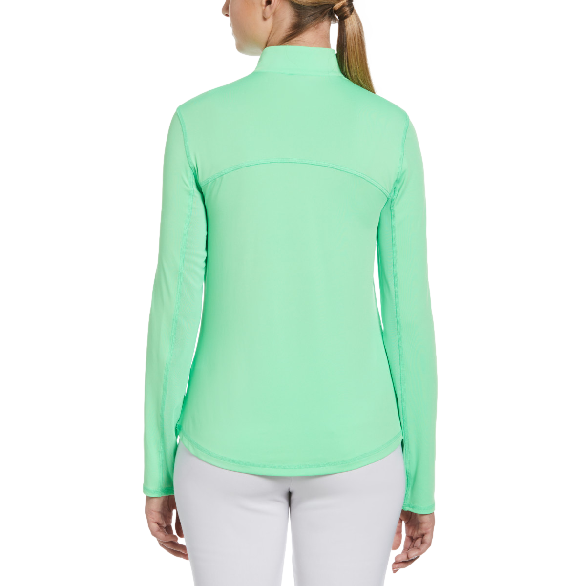 Solid Sun Protection Long Sleeve Quarter Zip Pull Over