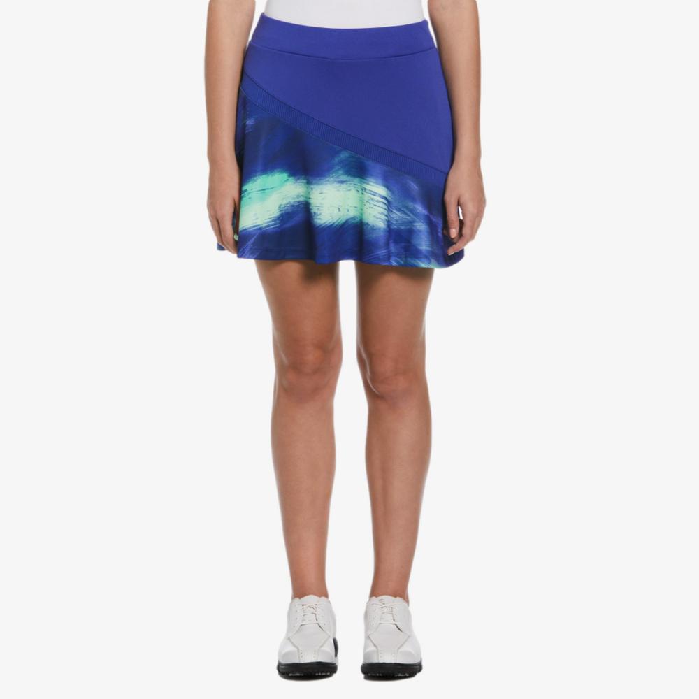 Brushed Abstract Print 16" Flounce Skort