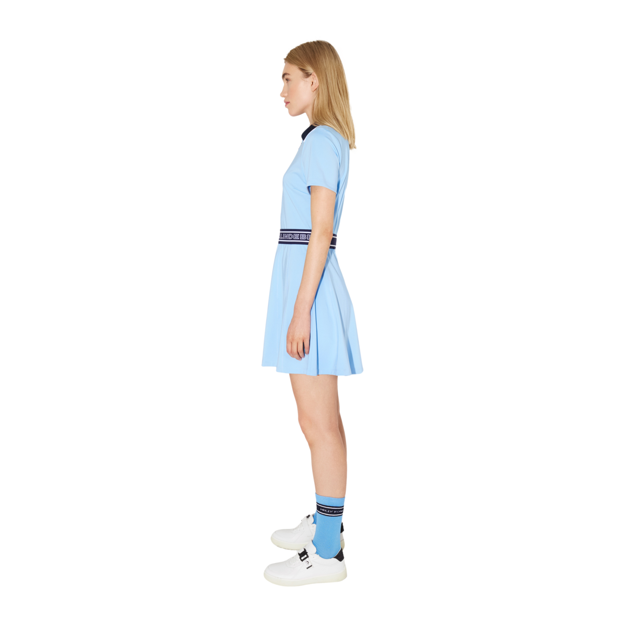 Nelly Korda Jacquard Collar Women's Short Sleeve Golf Dress