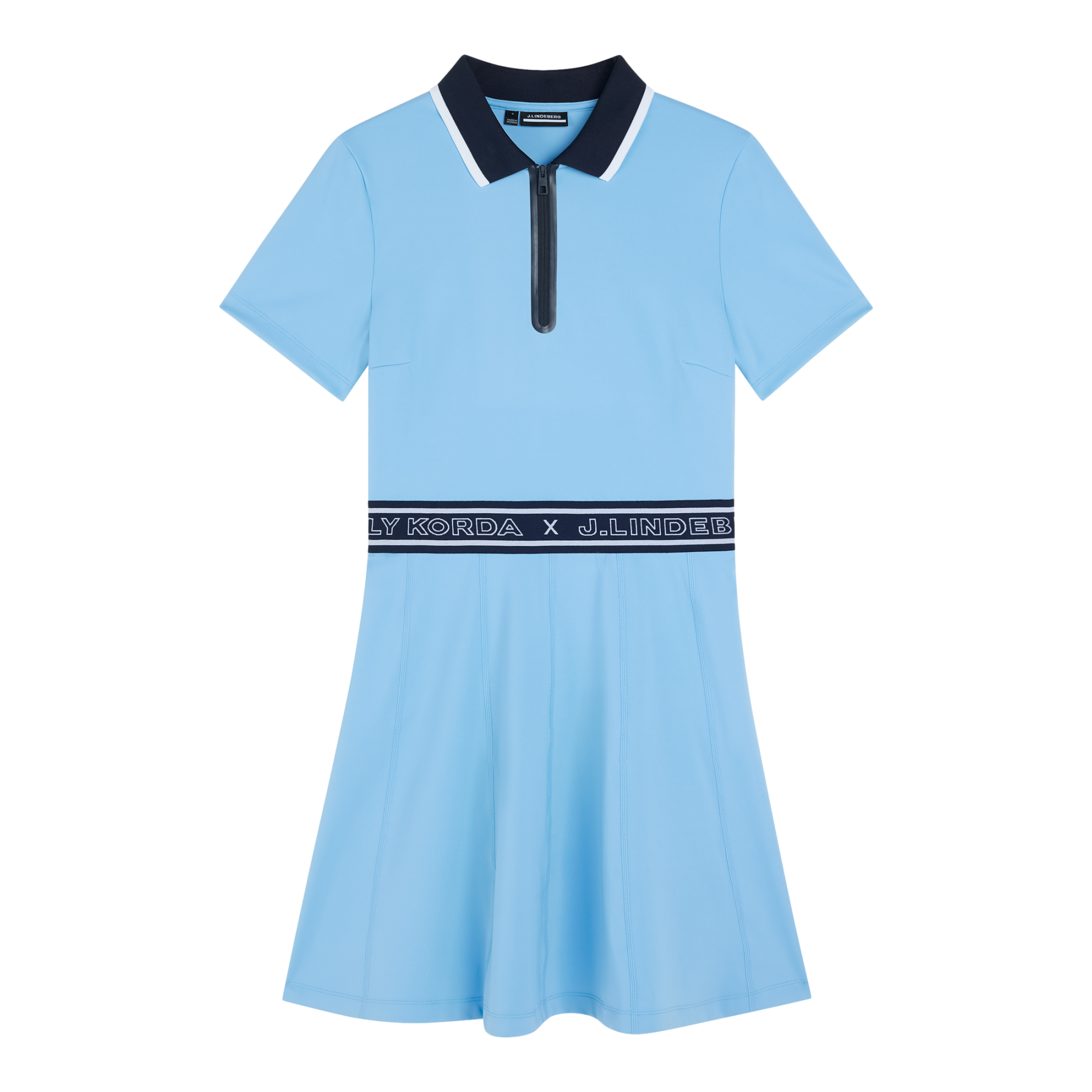 J Lindeberg Nelly Korda Jacquard Collar Short Sleeve Dress
