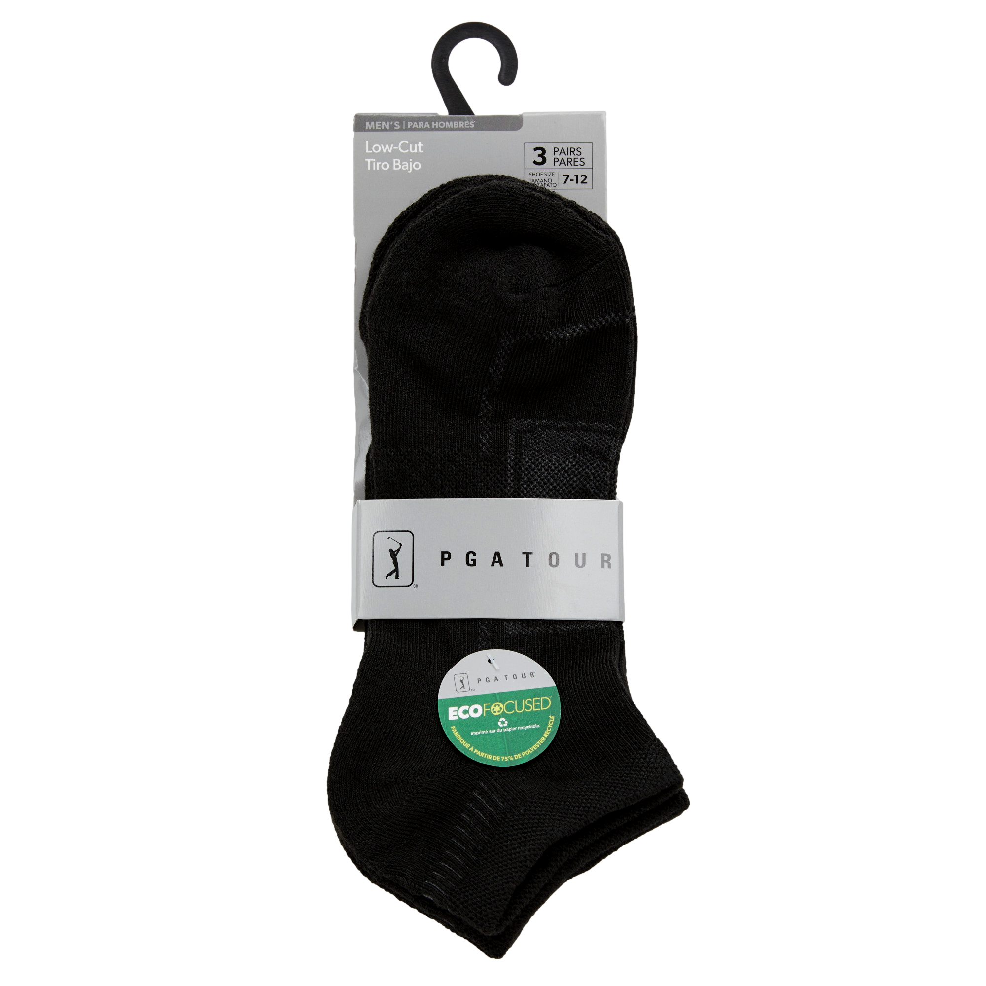 Men's Textured Low Cut Golf Socks, 3-Pack