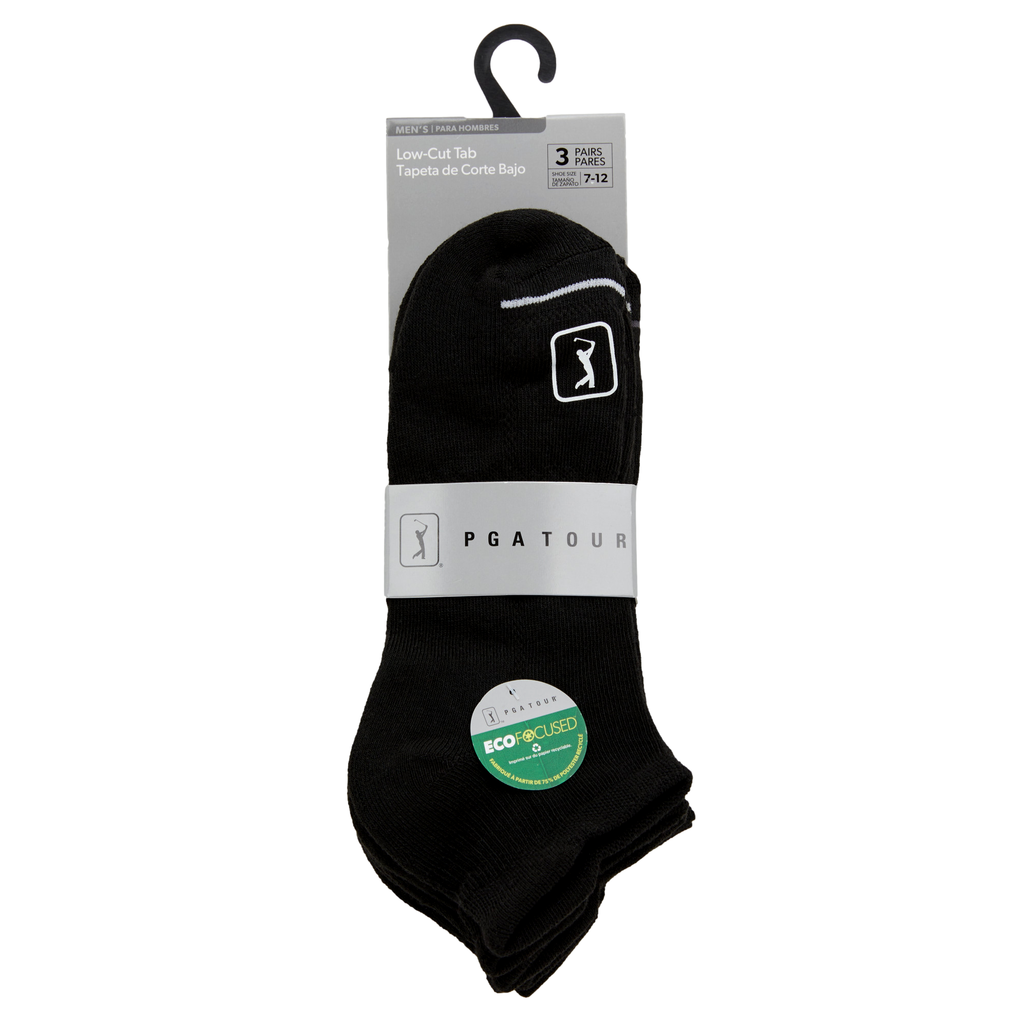 Men's Stripe Low Cut Golf Socks, 3-Pack