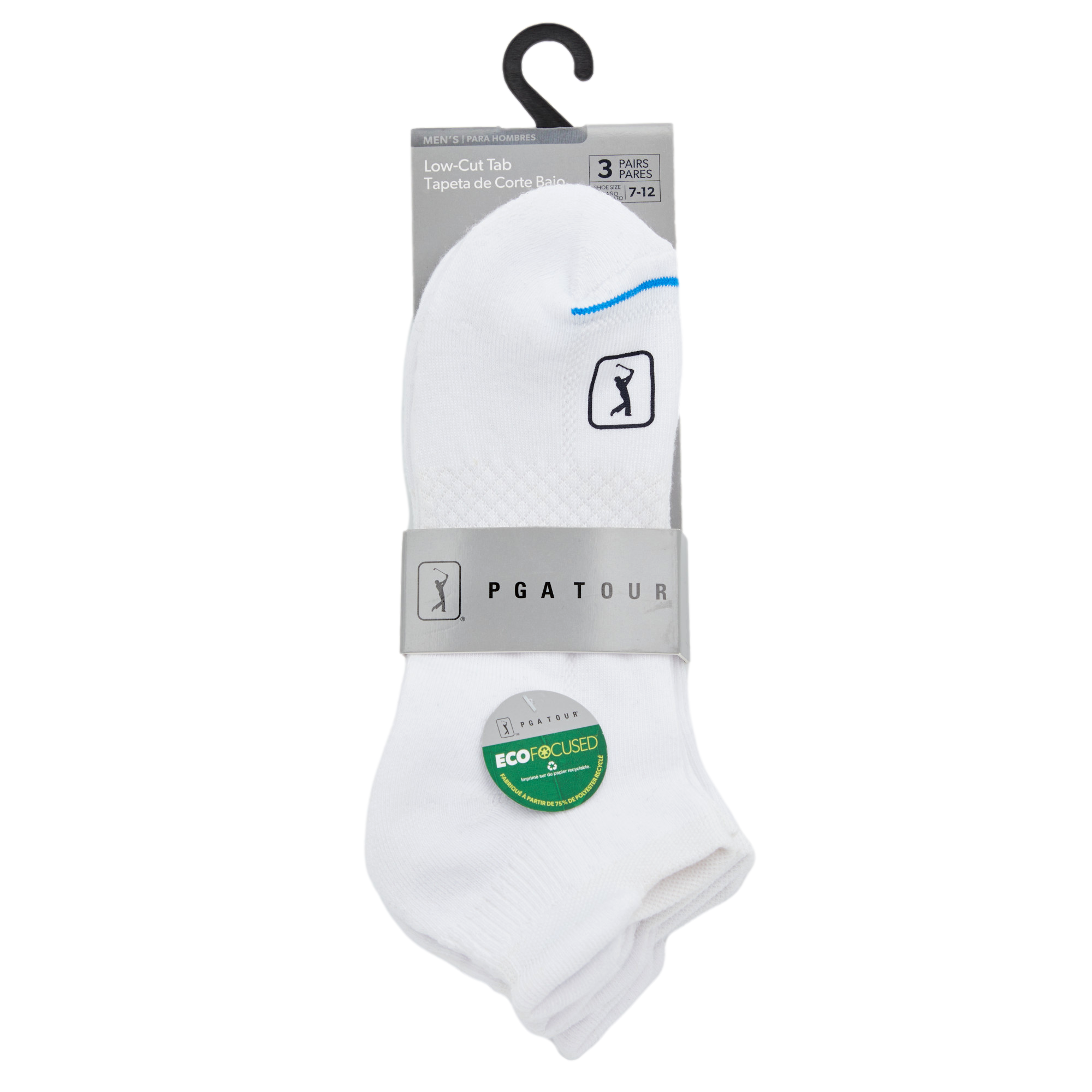 Men's Stripe Low Cut Golf Socks, 3-Pack