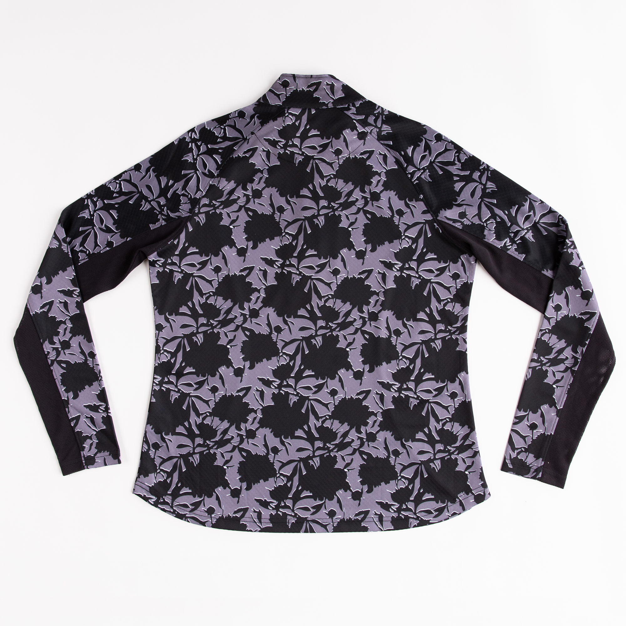 Floral Shadow Textured Quarter Zip Pull Over