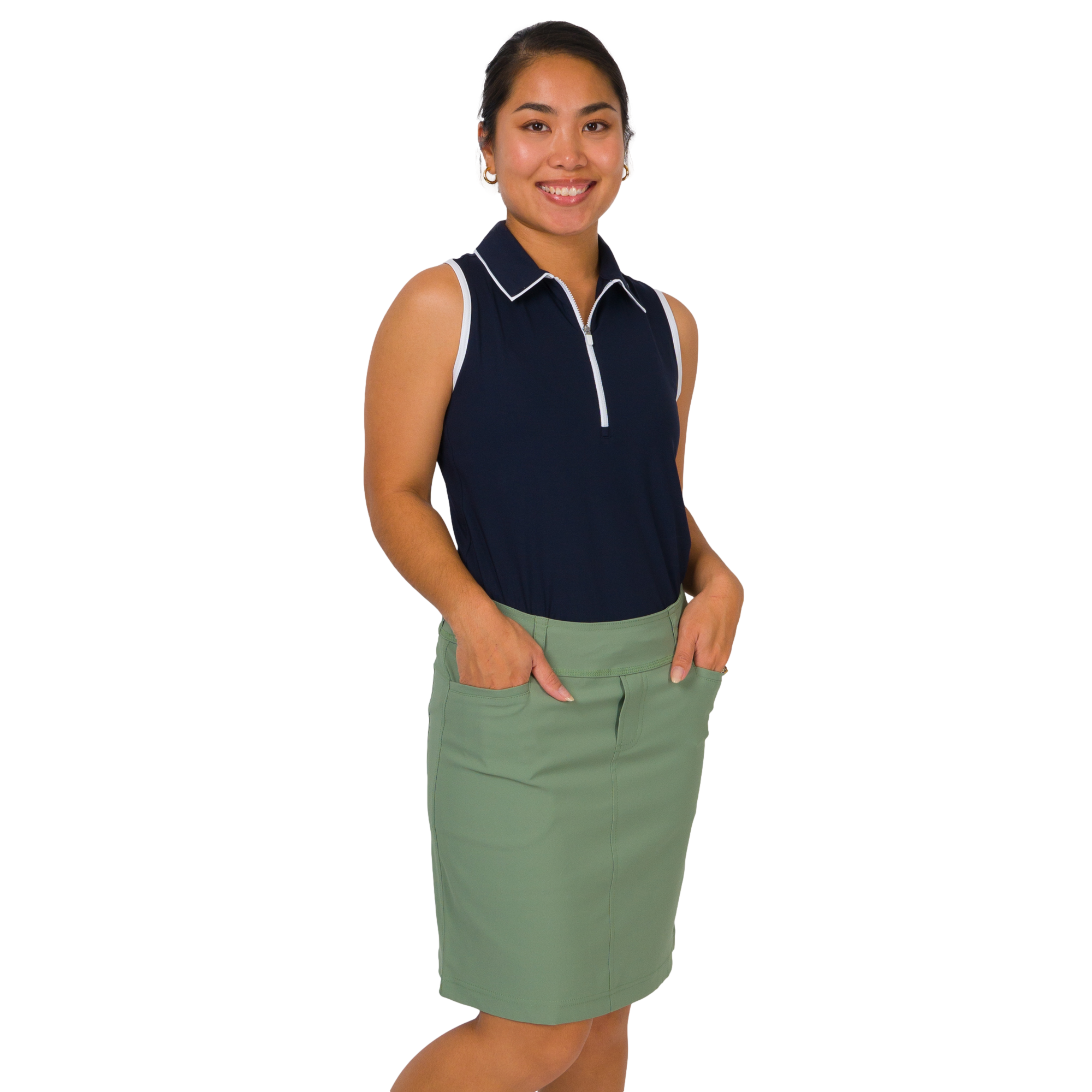 Solid Pull On 18" Skort