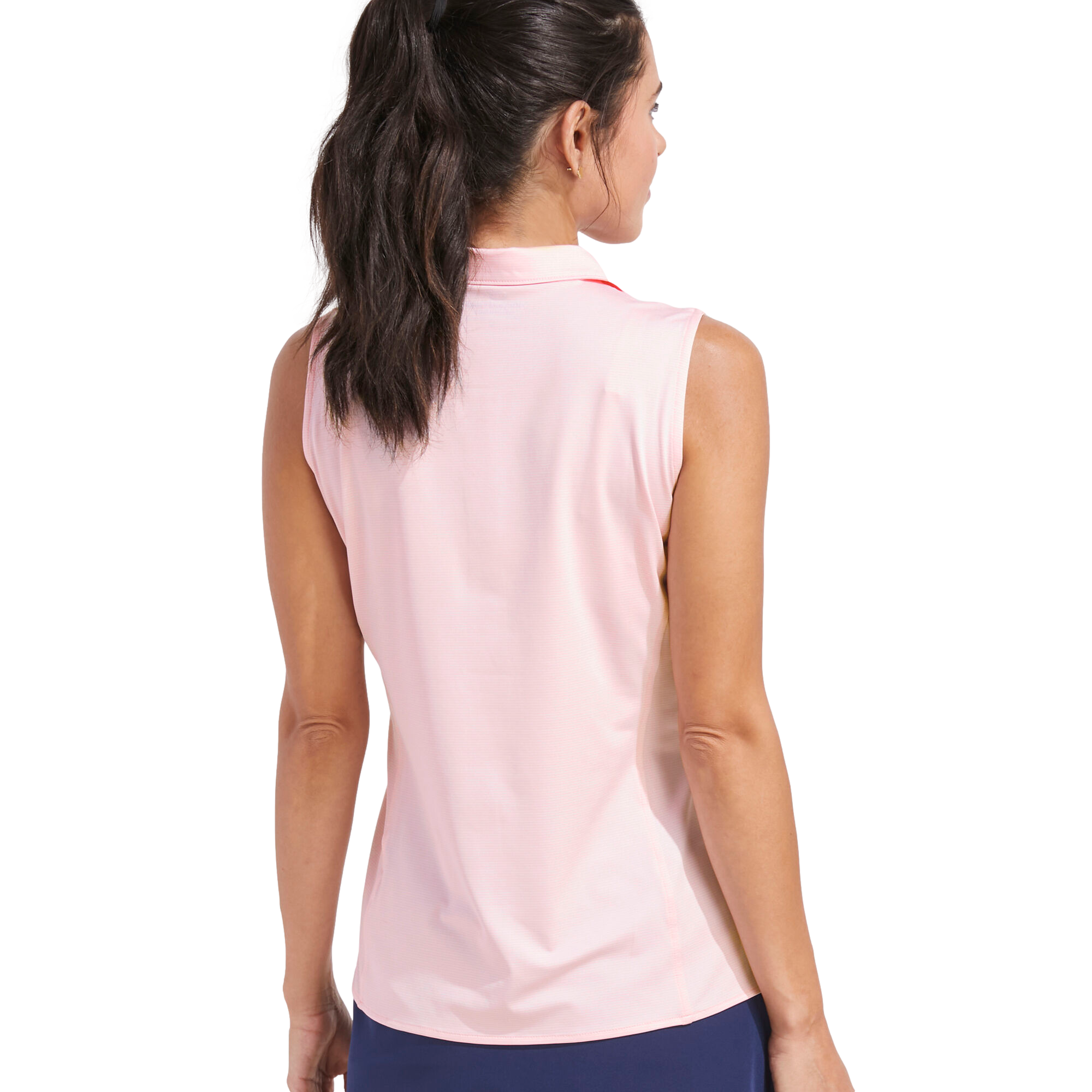 Striped Women's Sleeveless Golf Polo Shirt
