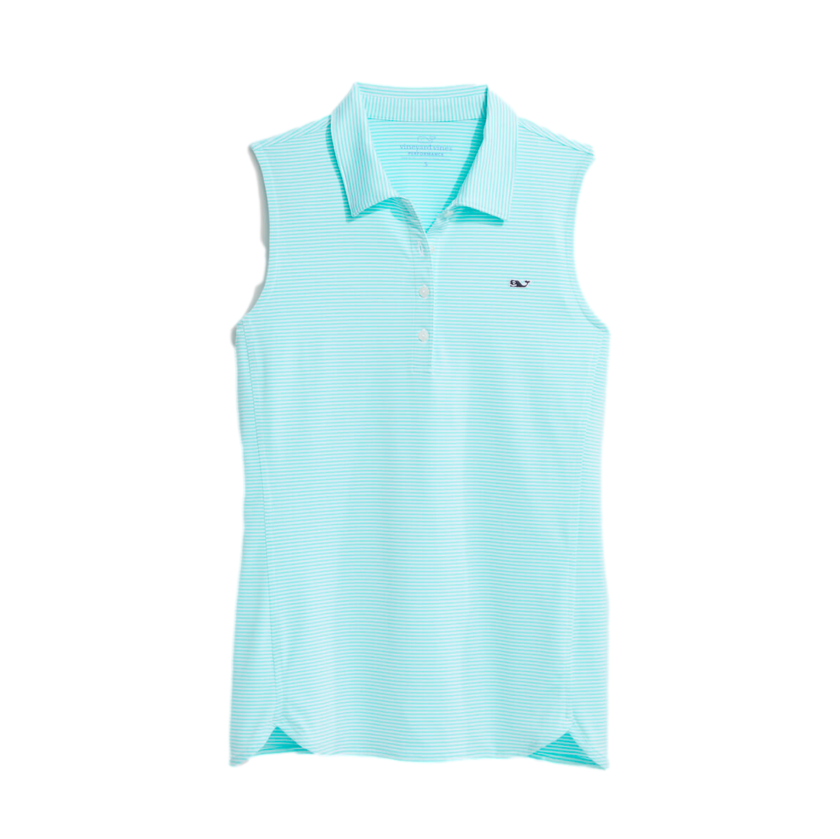 Striped Women's Sleeveless Golf Polo Shirt