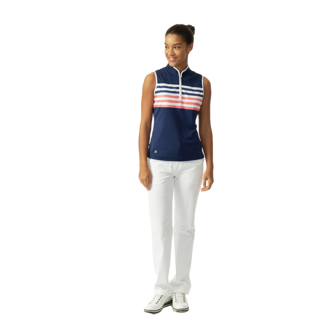 Anja Striped Women's Sleeveless Golf Shirt