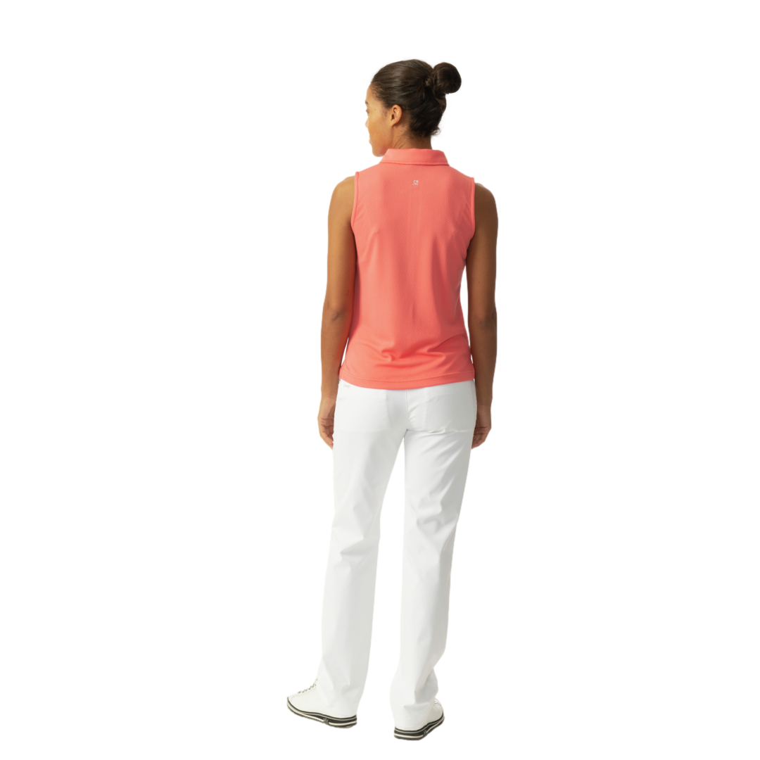 Peoria Textured Women's Sleeveless Golf Polo Shirt
